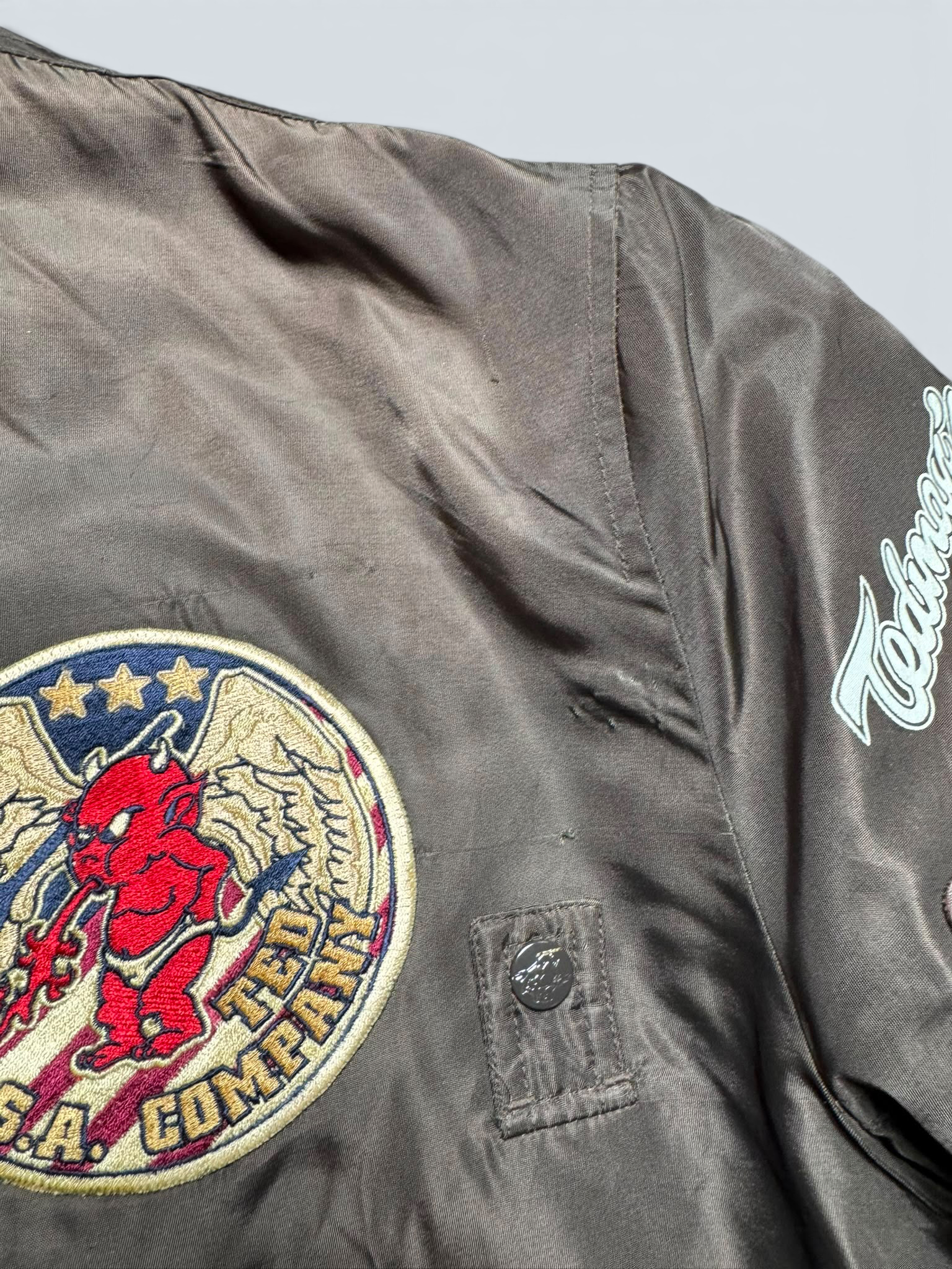 Jacket bomber fly ma-1 Tedman Company lucky Devil usaf brown vintage 00’s - L