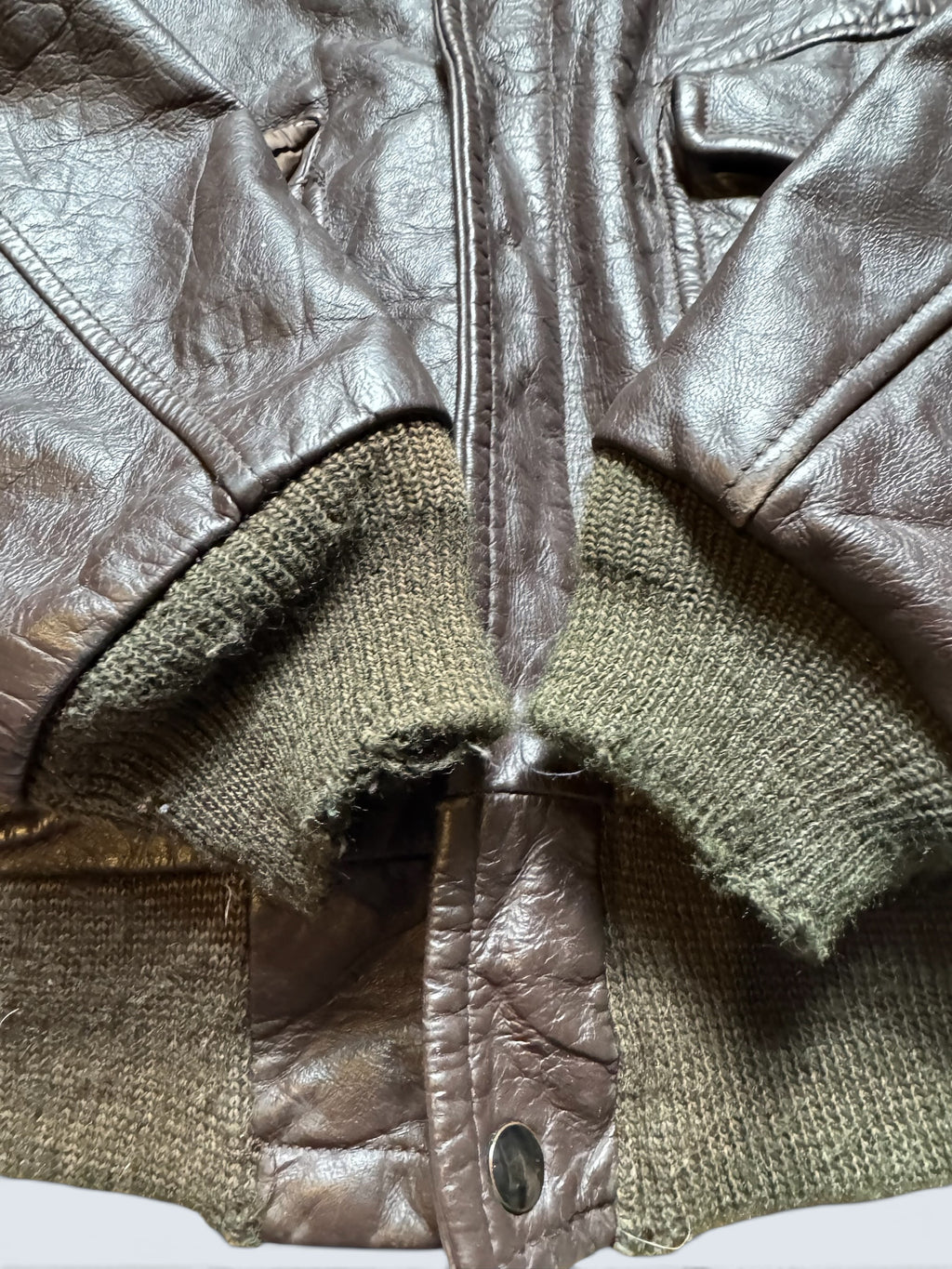 Jacket cuir cowhide flight bomber The Leather Shop Sears made in USA brown 70’s - 40 (M)