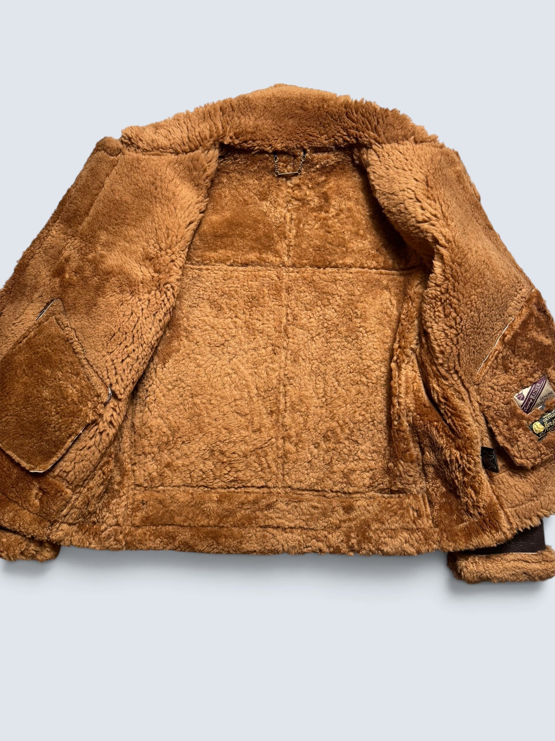 Jacket cuir flight shearling B-3 Horsehide Curphey usaf brown 00’s - 42 (XL)