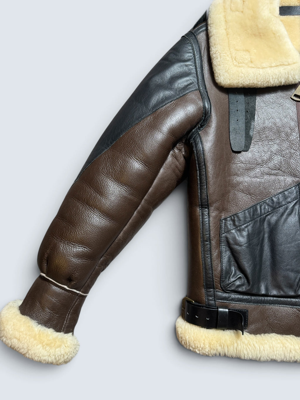 Jacket cuir bomber flight shearling B-3 Patton B-24D Liberator Pie Colour usaf brown - 38 (M)