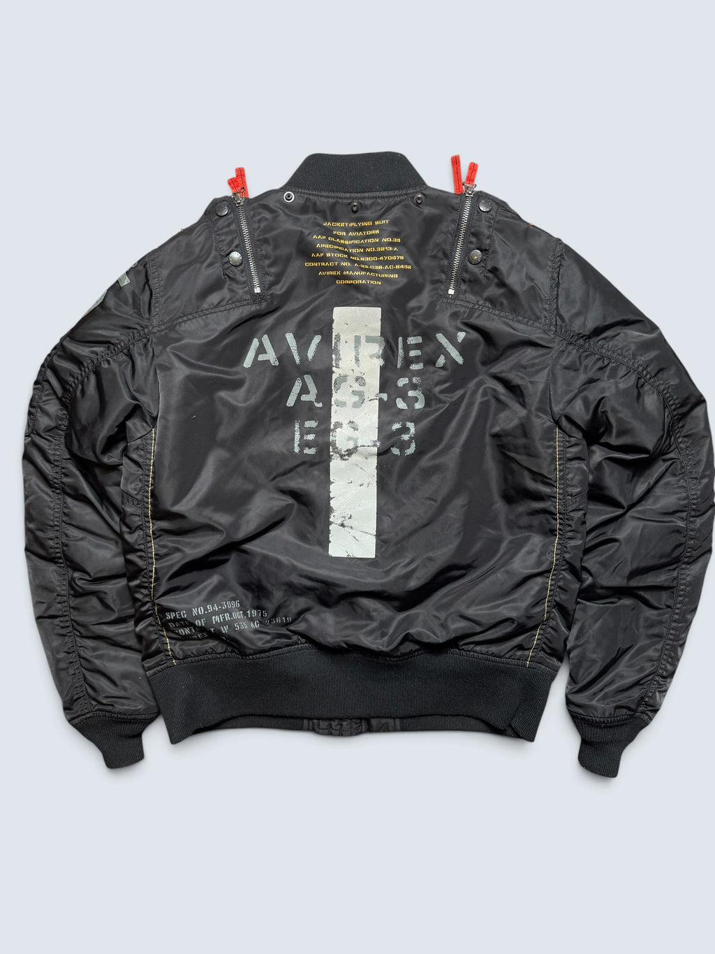 Jacket fly usaf intermediate ma-1 technical zip Hangar 75 Avirex ltd black vintage 00's - M/L