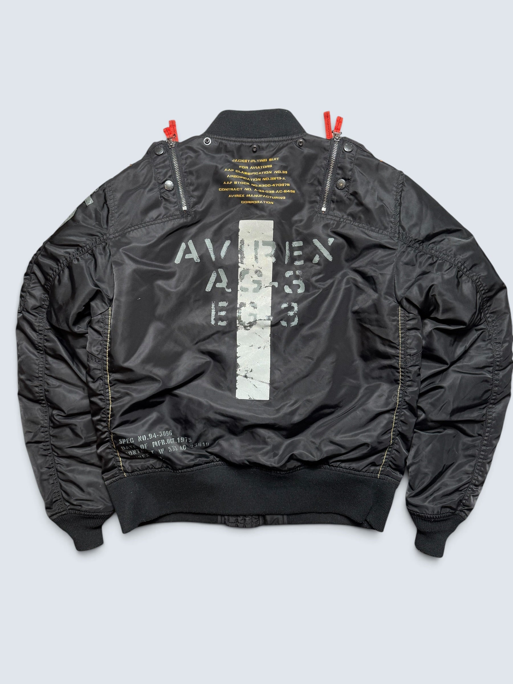 Jacket fly usaf intermediate ma-1 technical zip Hangar 75 Avirex ltd black vintage 00's - M/L
