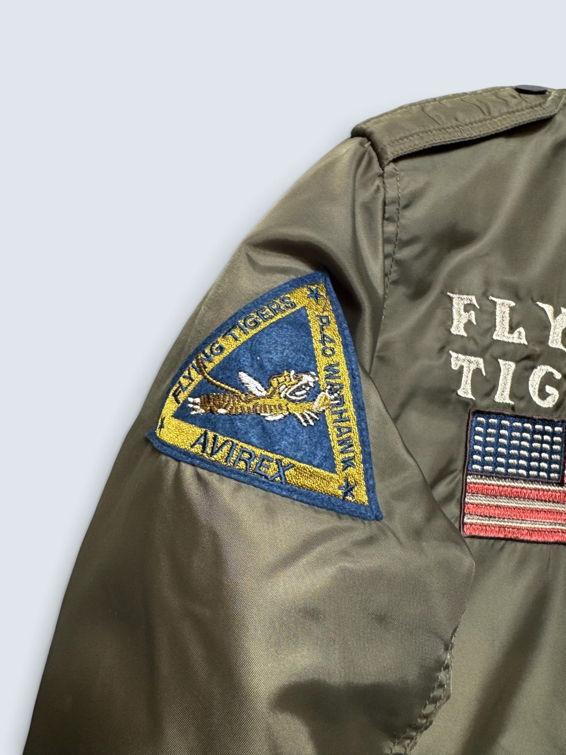 Jacket bomber flight Ma-1 Avirex Japan exclusive flying tigers kaki vintage 00’s - M/L