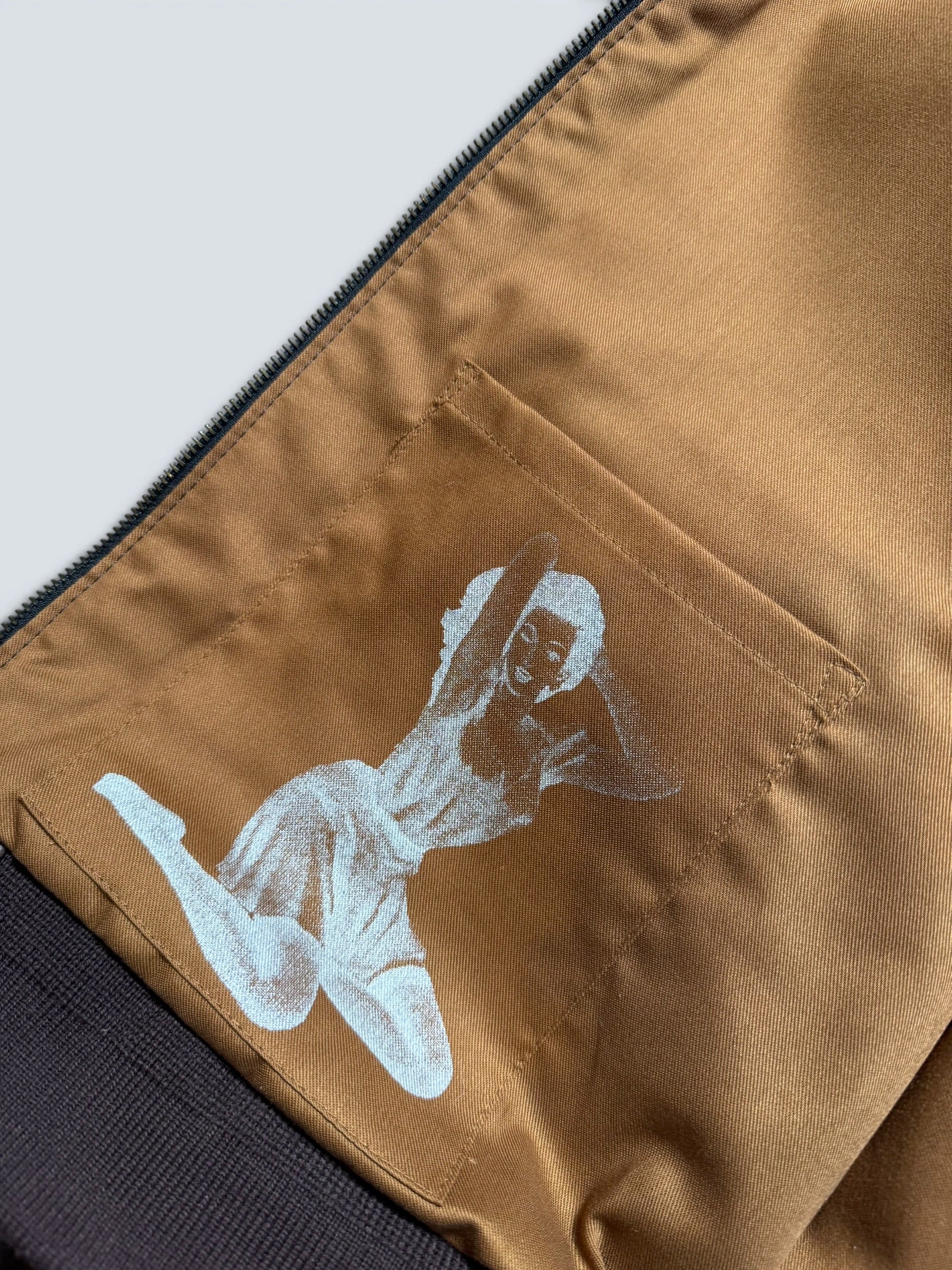Jacket cuir horsehide flight A-2 Curphey Leather Hell's Angels patch & nose art usaf brown - 42 (L)