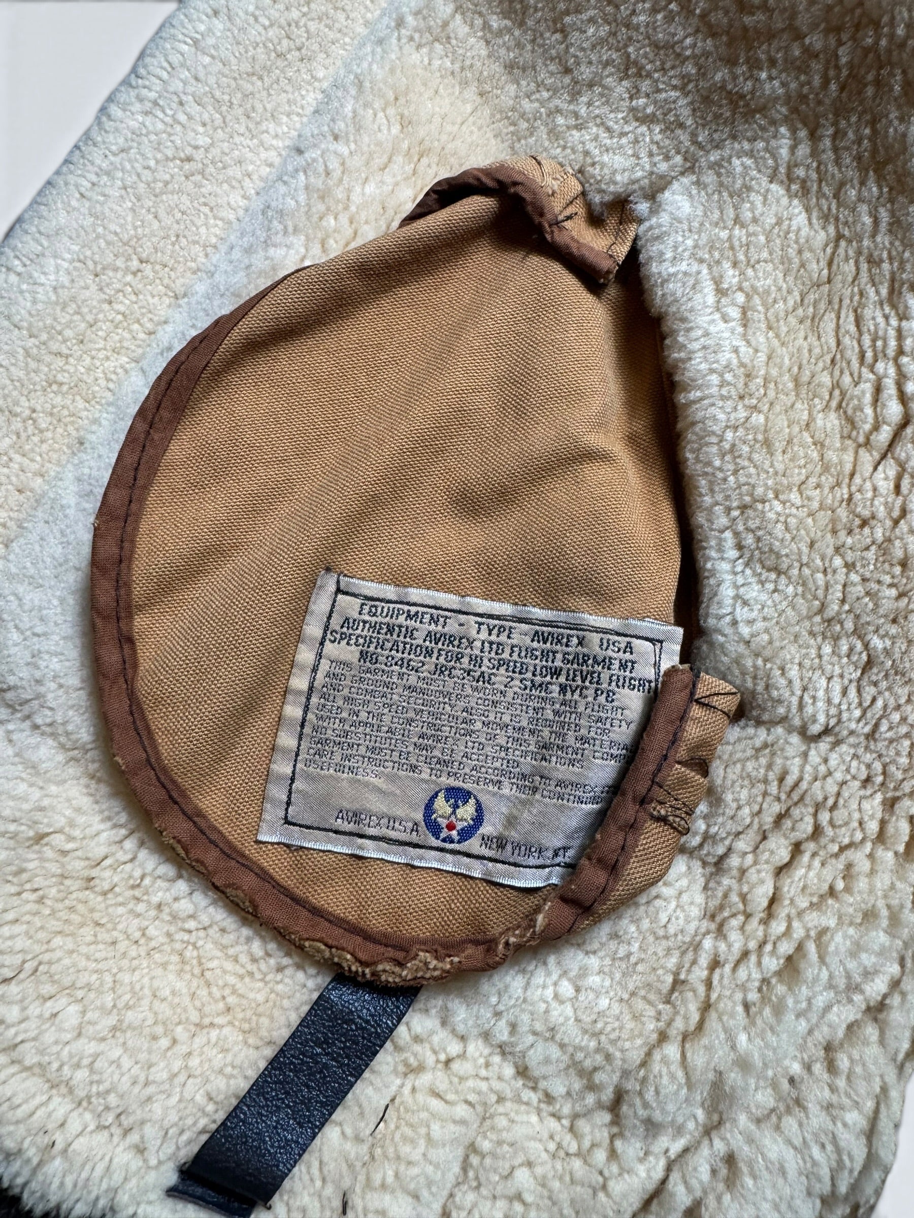 Jacket cuir flight shearling B-3 Avirex made in USA usaf black vintage 80’s - 38 (M/L)