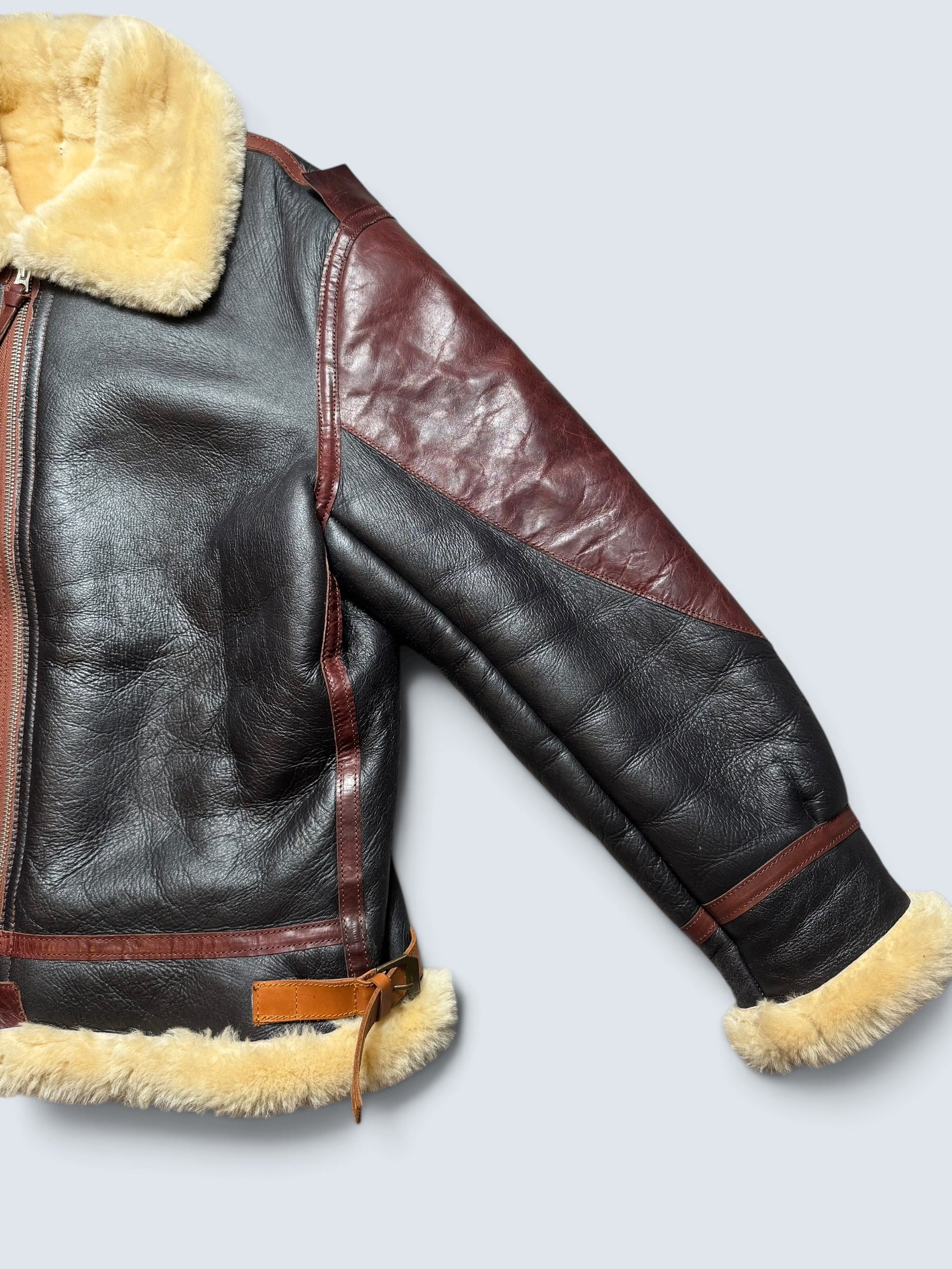 Jacket cuir bomber flight shearling B-3 Patton L.K Style Limited usaf black - 46 (2XL)