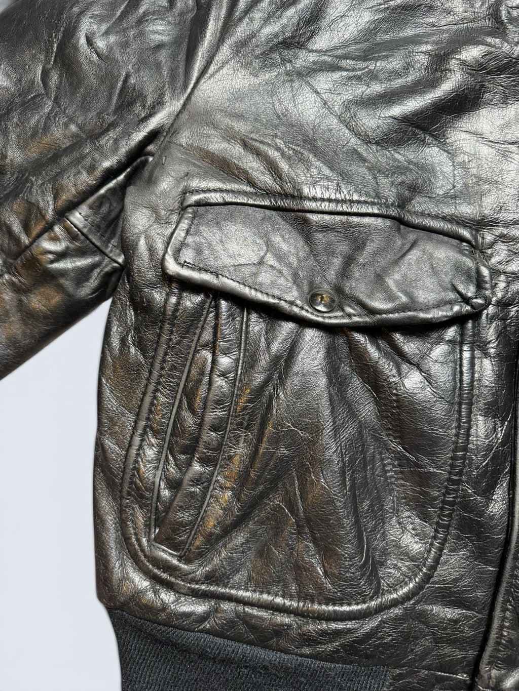 Jacket cuir cowhide flight bomber Cooper made in USA black 70’s - 40 (M)
