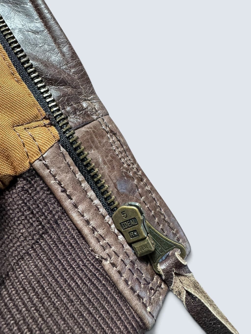 Jacket cuir horsehide flight A-2 Curphey Leather Hell's Angels patch & nose art usaf brown - 42 (L)