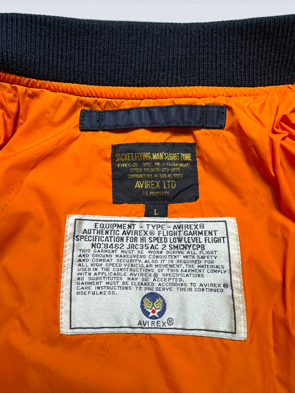Jacket bomber flight L-2b Avirex ltd Japan exclusive top gun usaf full patch navy 00’s - S/M