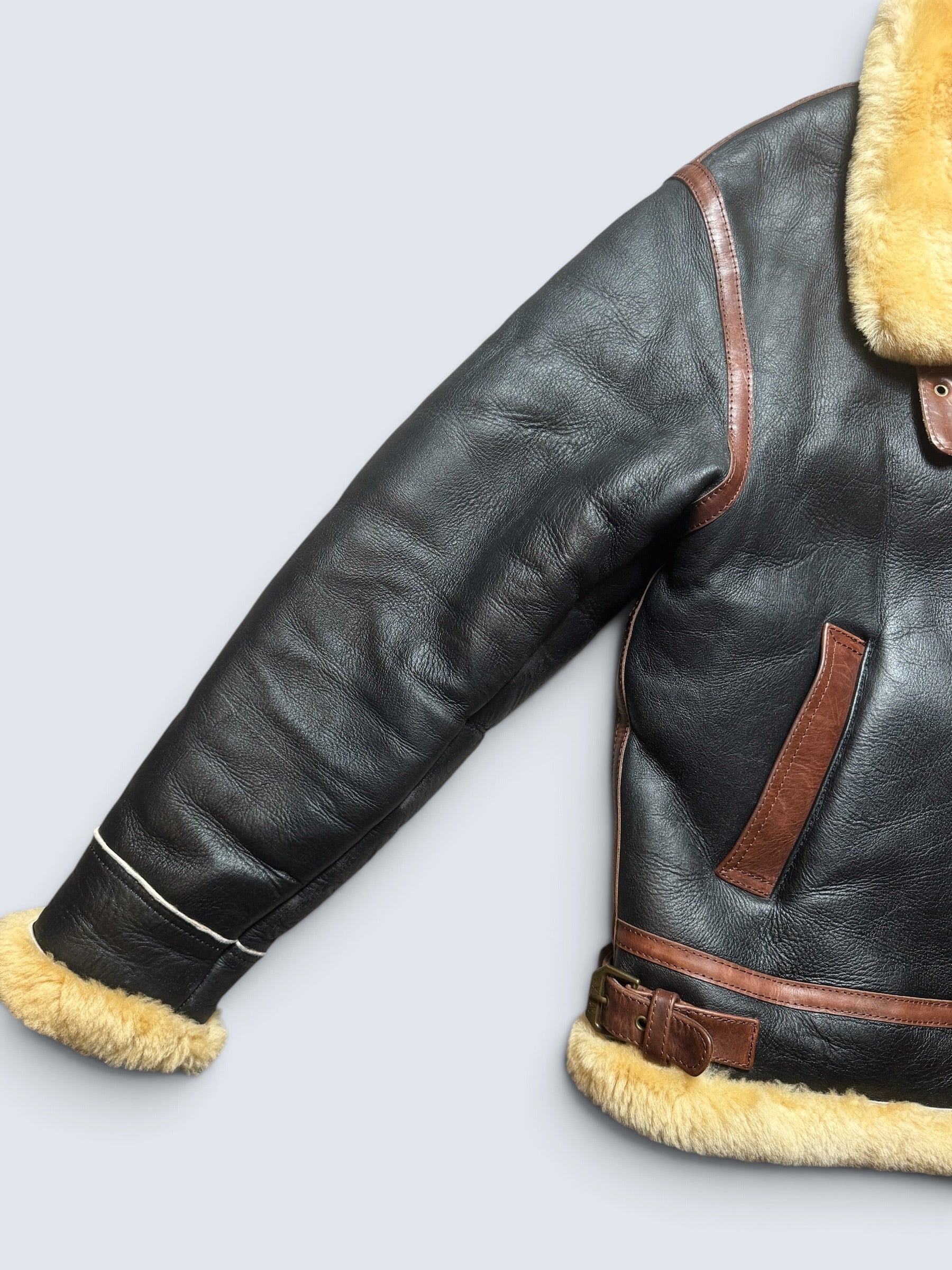 Jacket cuir bomber flight shearling B-3 Avirex Limited Japan exclusive usaf 00's - XL