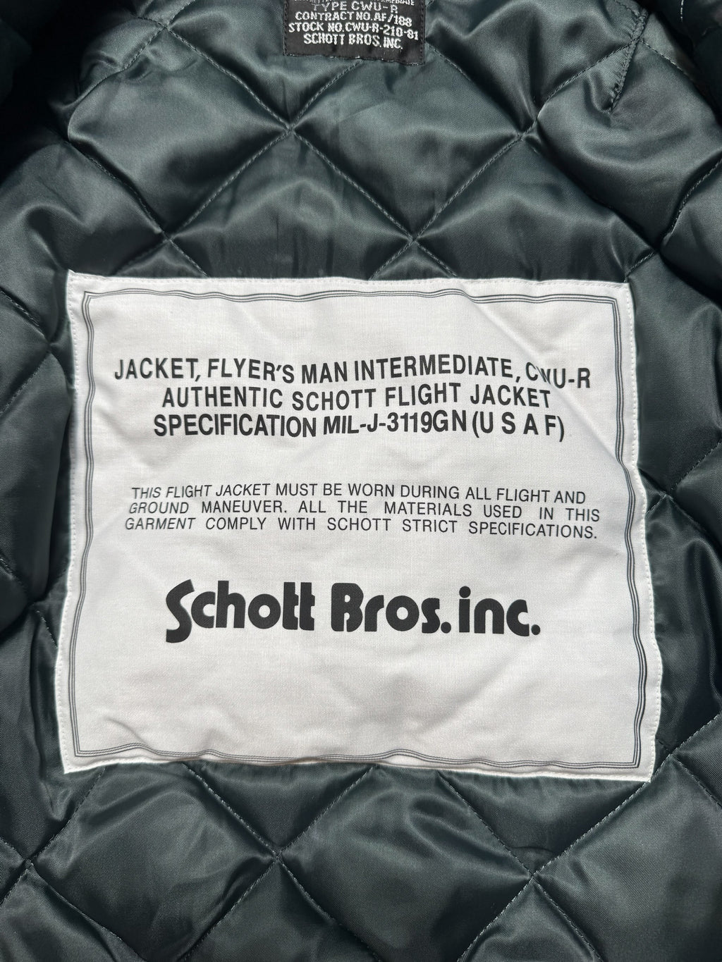 Jacket bomber fly Schott Bros nyc CWU-R/45P usaf navy vintage 90’s - M/L