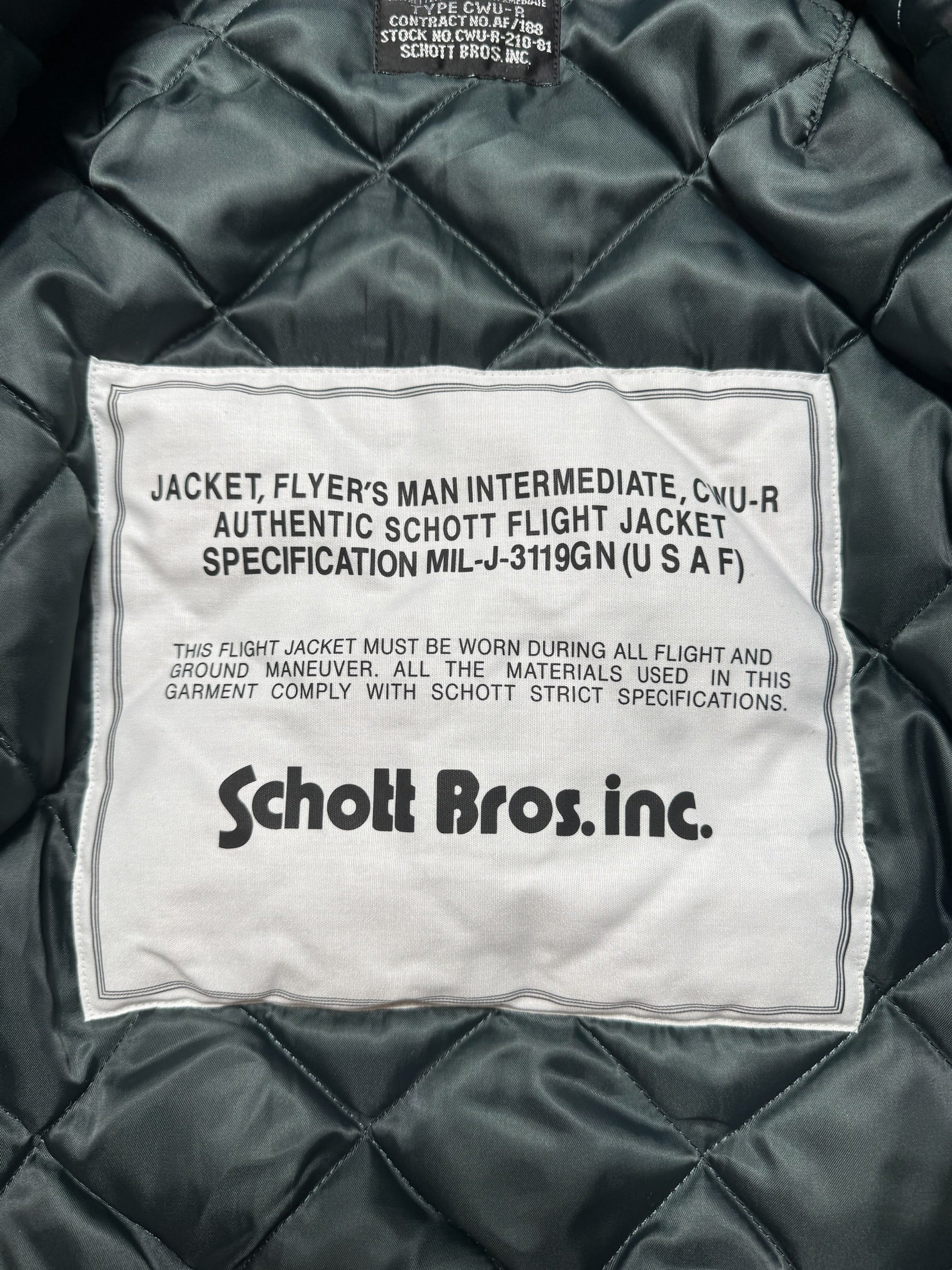 Jacket bomber fly Schott Bros nyc CWU-R/45P usaf navy vintage 90’s - M/L