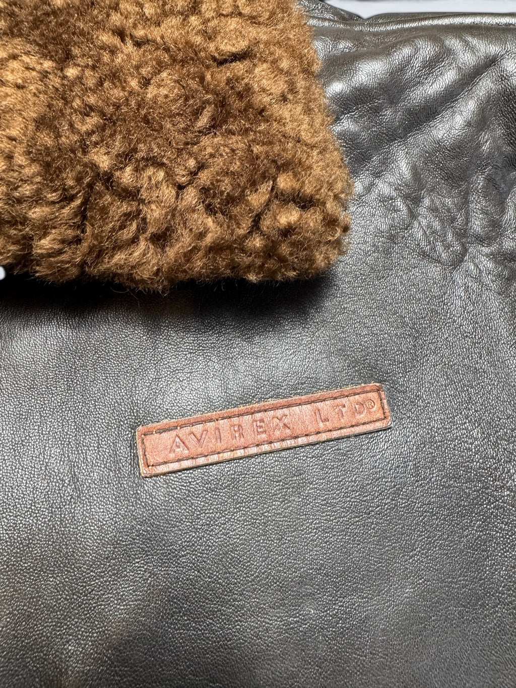 Jacket cuir cowhide flight G-1 col shearling Avirex Japan usn black 90’s - S/M