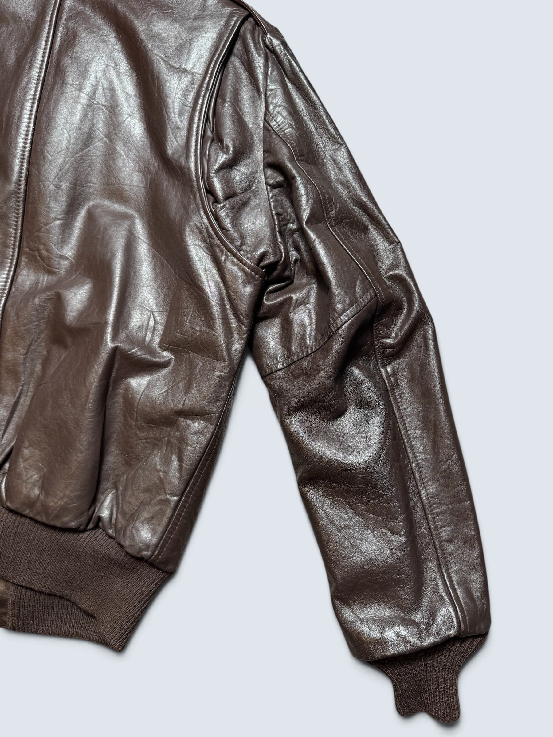 Jacket cuir cowhide flight bomber Wear-Guard made in USA brown 70’s - 42 (L)