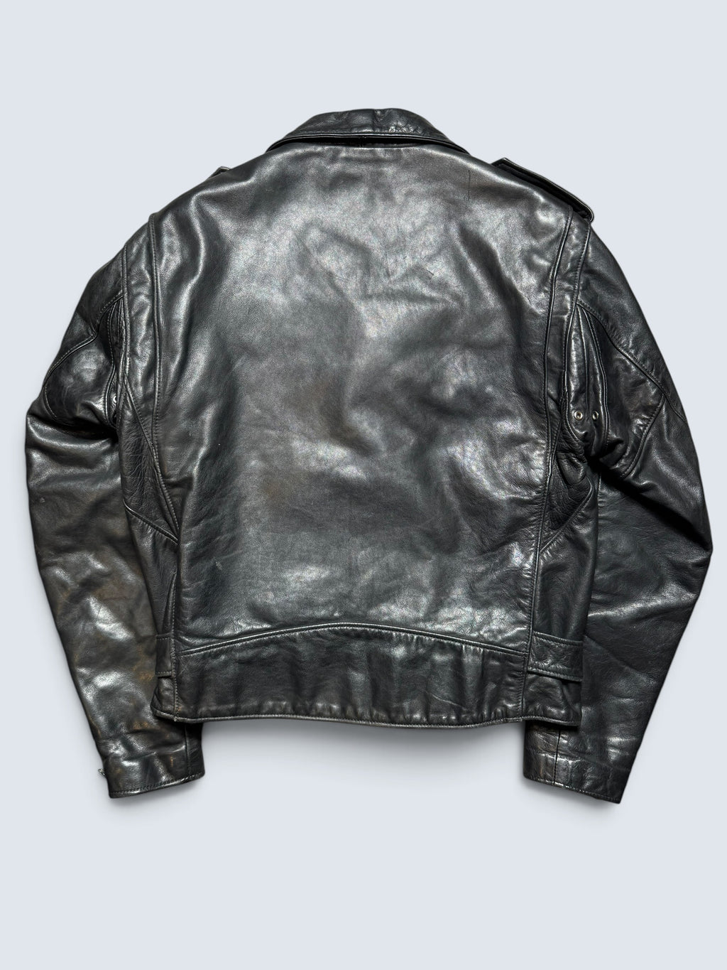Jacket cuir biker motorcycle Perfecto Golden Bear made in USA black 80’s - 40 (M)