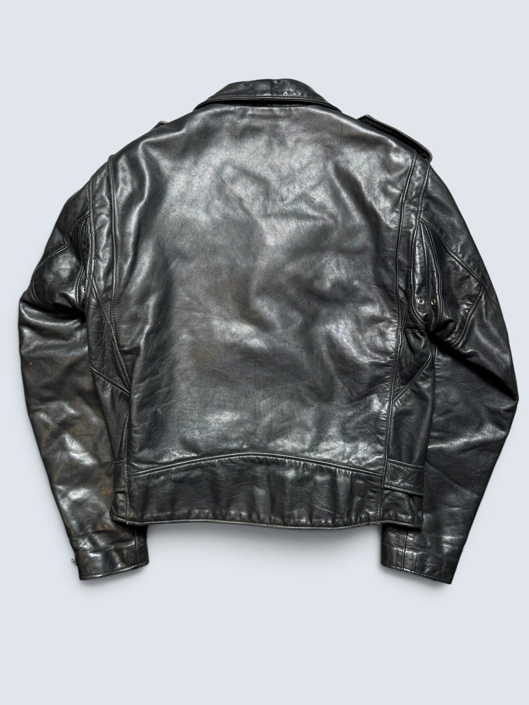 Jacket cuir biker motorcycle Perfecto Golden Bear made in USA black 80’s - 40 (M)