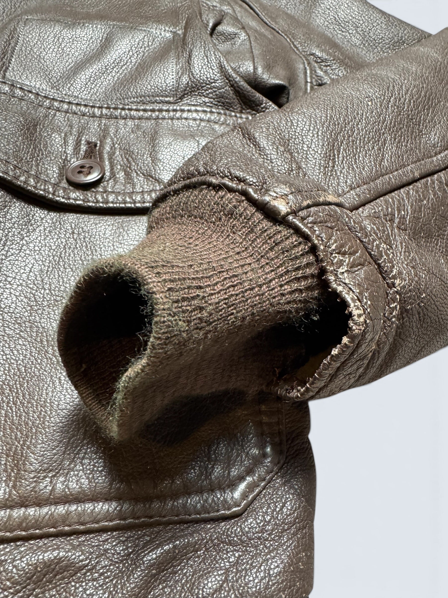 Jacket cuir goatskin flight G-1 original US Navy The Martin Lane 1969 Vietnam Era - 40 (M)