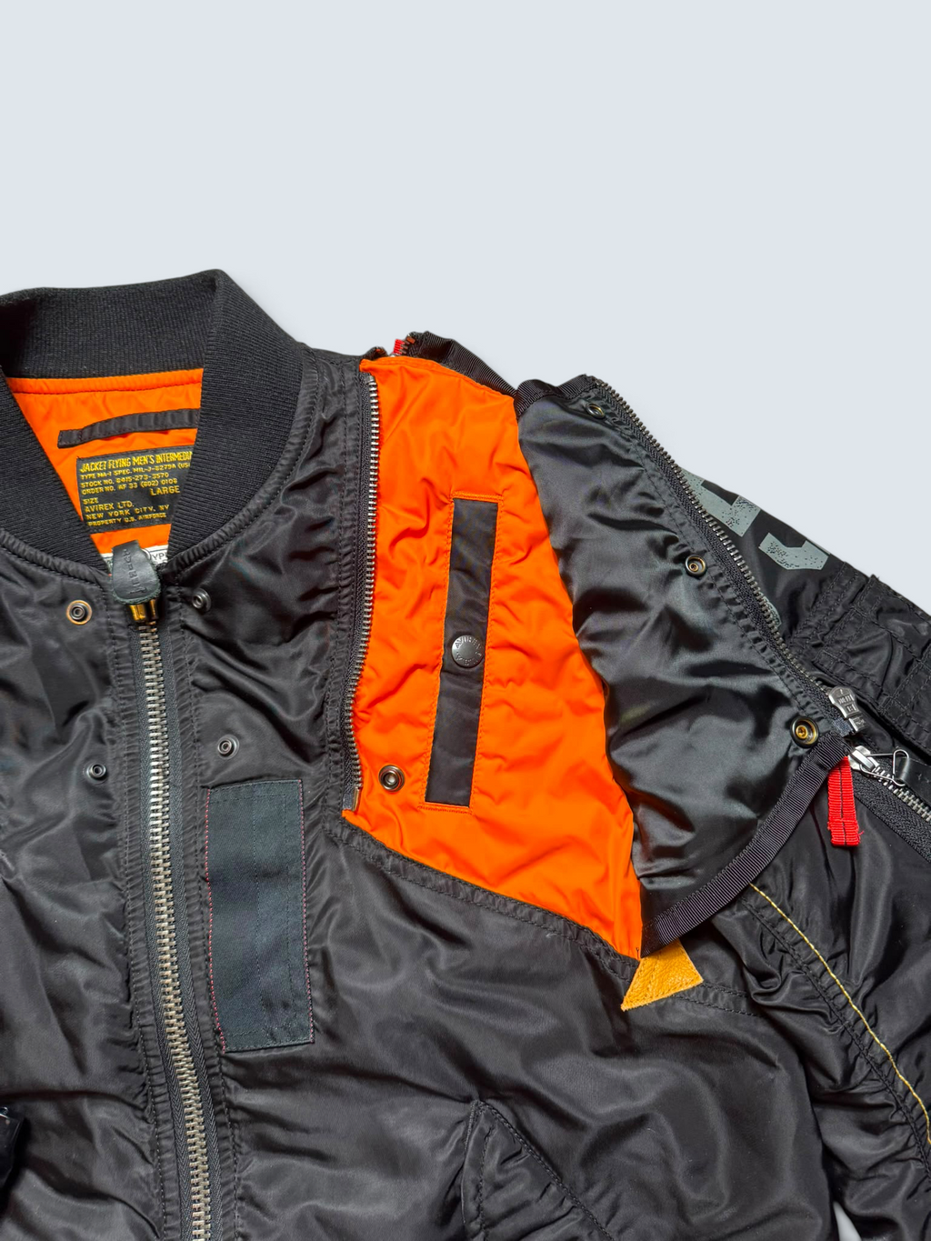 Jacket fly usaf intermediate ma-1 technical zip Hangar 75 Avirex Itd Japan exclusive black - M/L