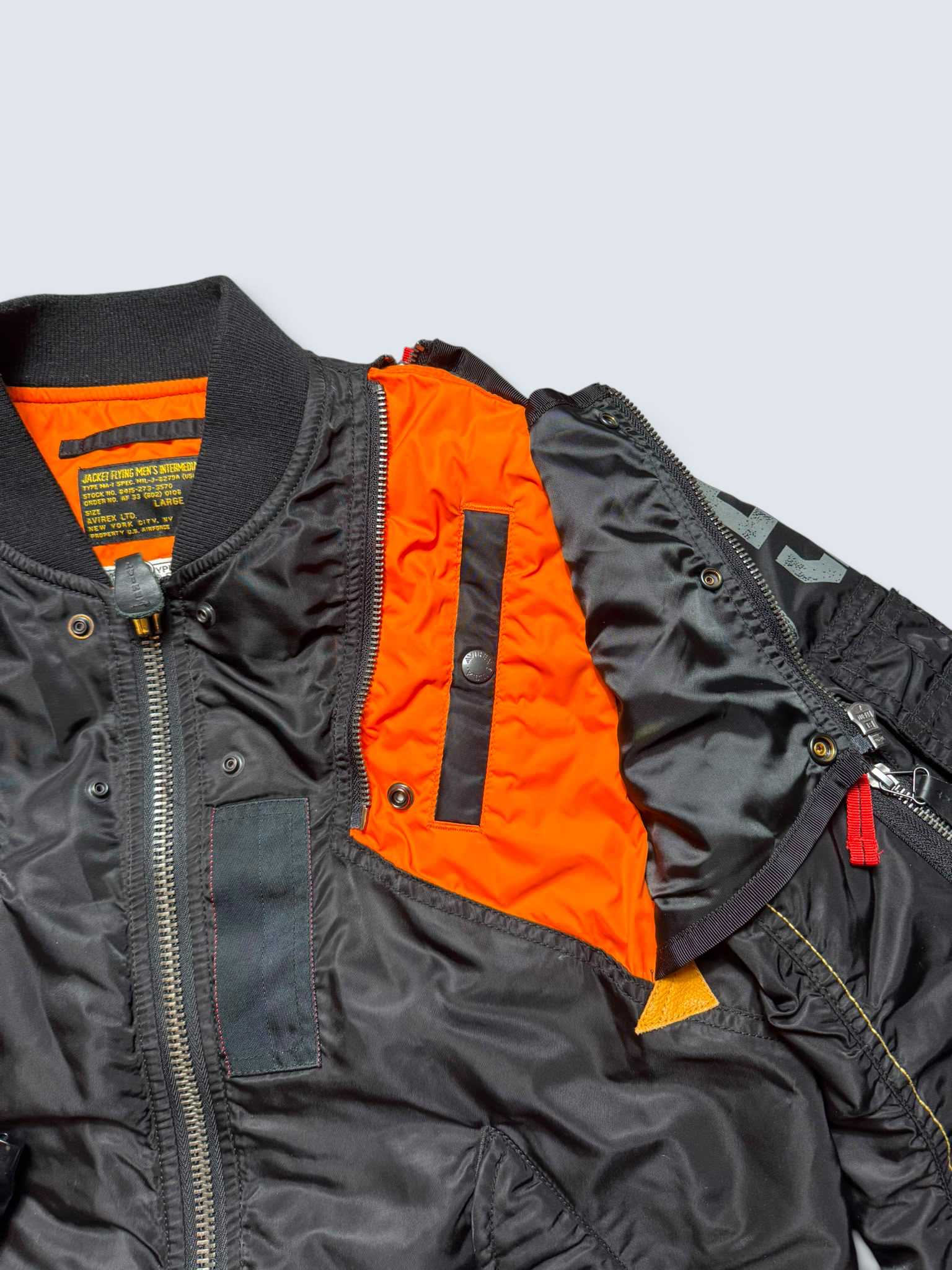 Jacket fly usaf intermediate ma-1 technical zip Hangar 75 Avirex Itd Japan exclusive black - M/L