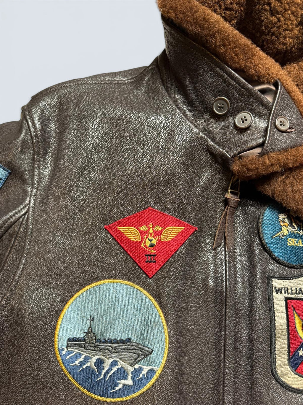 Jacket/veste cuir cowhide flight G-1 Avirex LTD Japan exclusive Top Gun usn full patch black - 44 (XL)