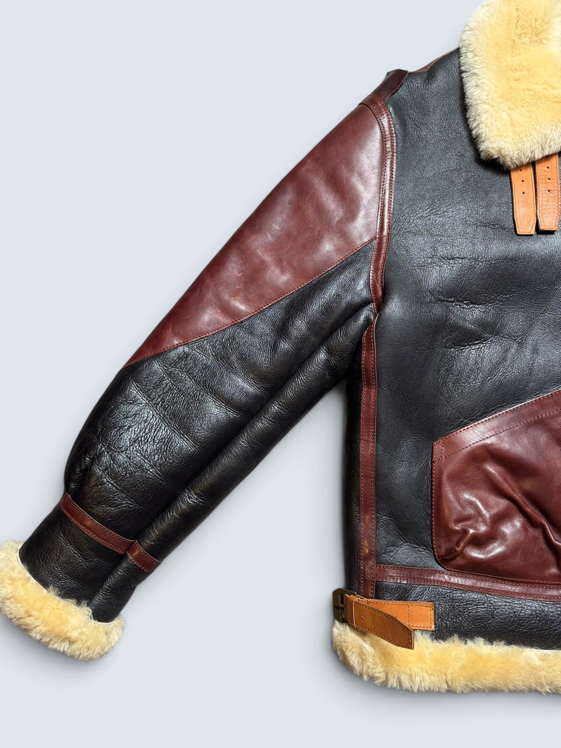 Jacket cuir bomber flight shearling B-3 Patton L.K Style Limited usaf black - 46 (2XL)