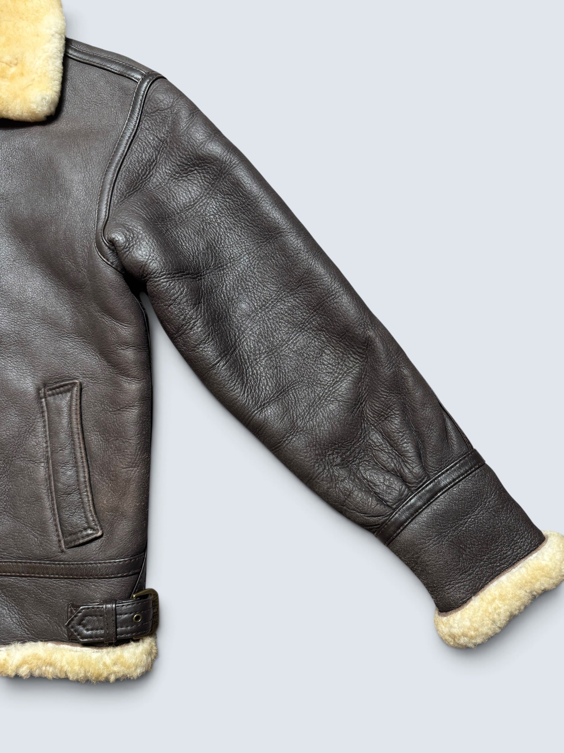 Jacket cuir flight shearling B-3 Avirex made in USA usaf black vintage 80’s - 38 (M)