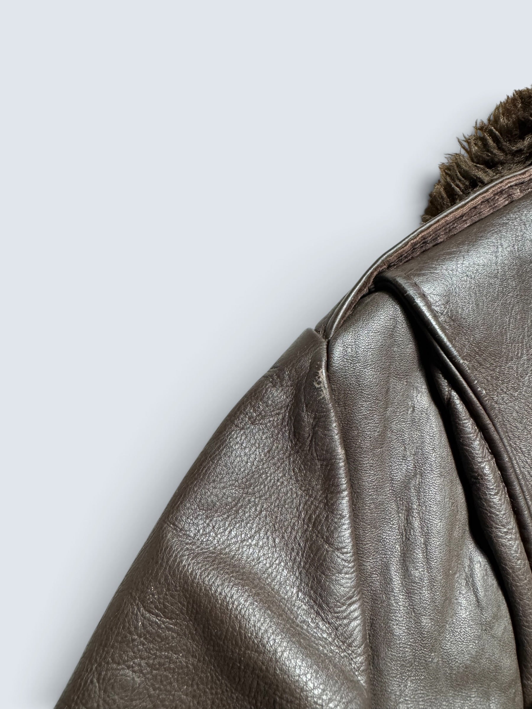 Jacket cuir cowhide flight bomber Gino Leathers made in USA black 70’s - 42 (M)