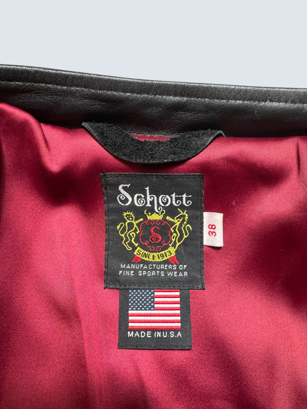 Jacket cuir cowhide Cafe Racer motorcycle Schott Bros. made in USA 641xx Japan exclusive black 00's - 38 (M)