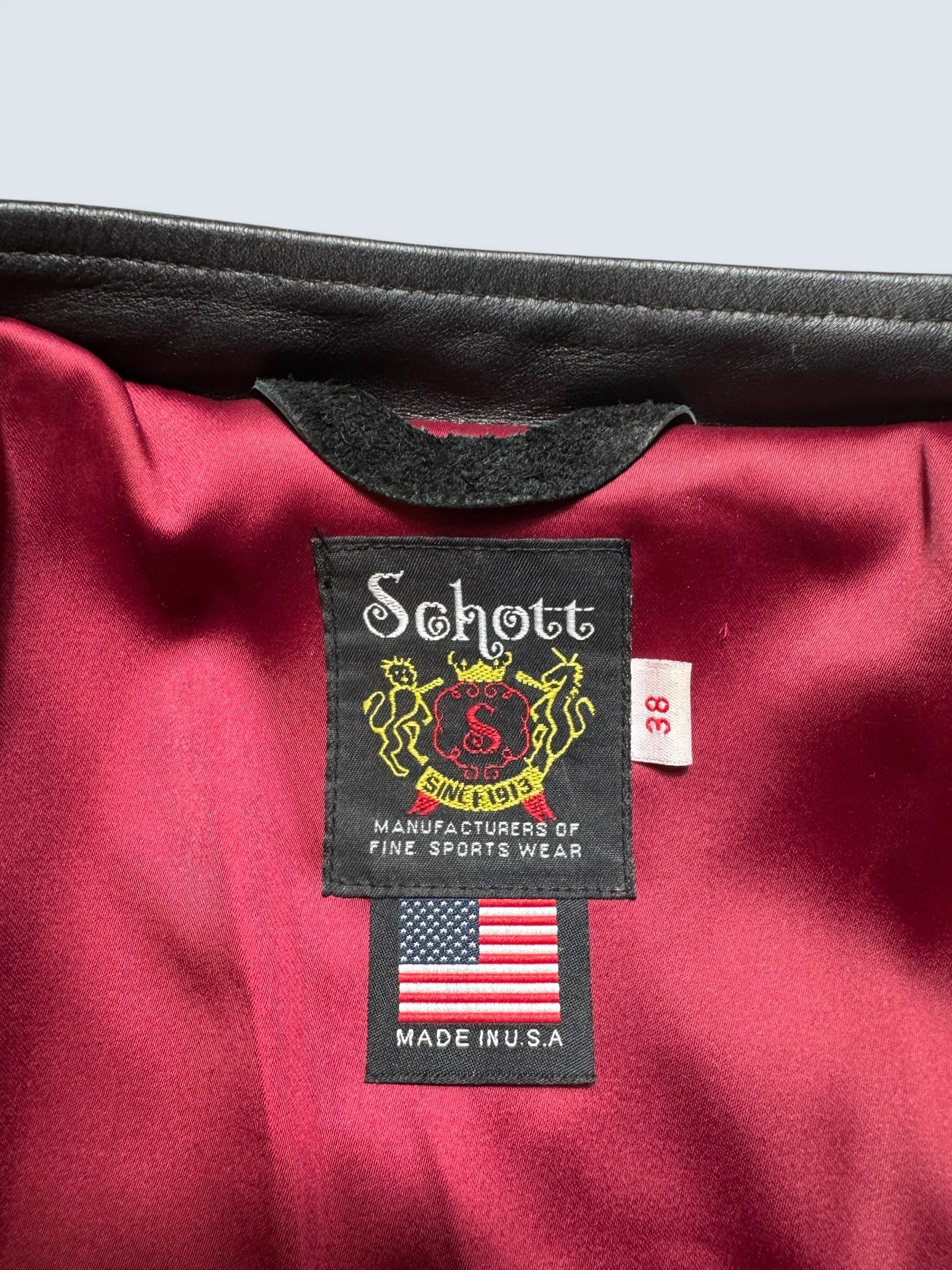 Jacket cuir cowhide Cafe Racer motorcycle Schott Bros. made in USA 641xx Japan exclusive black 00's - 38 (M)