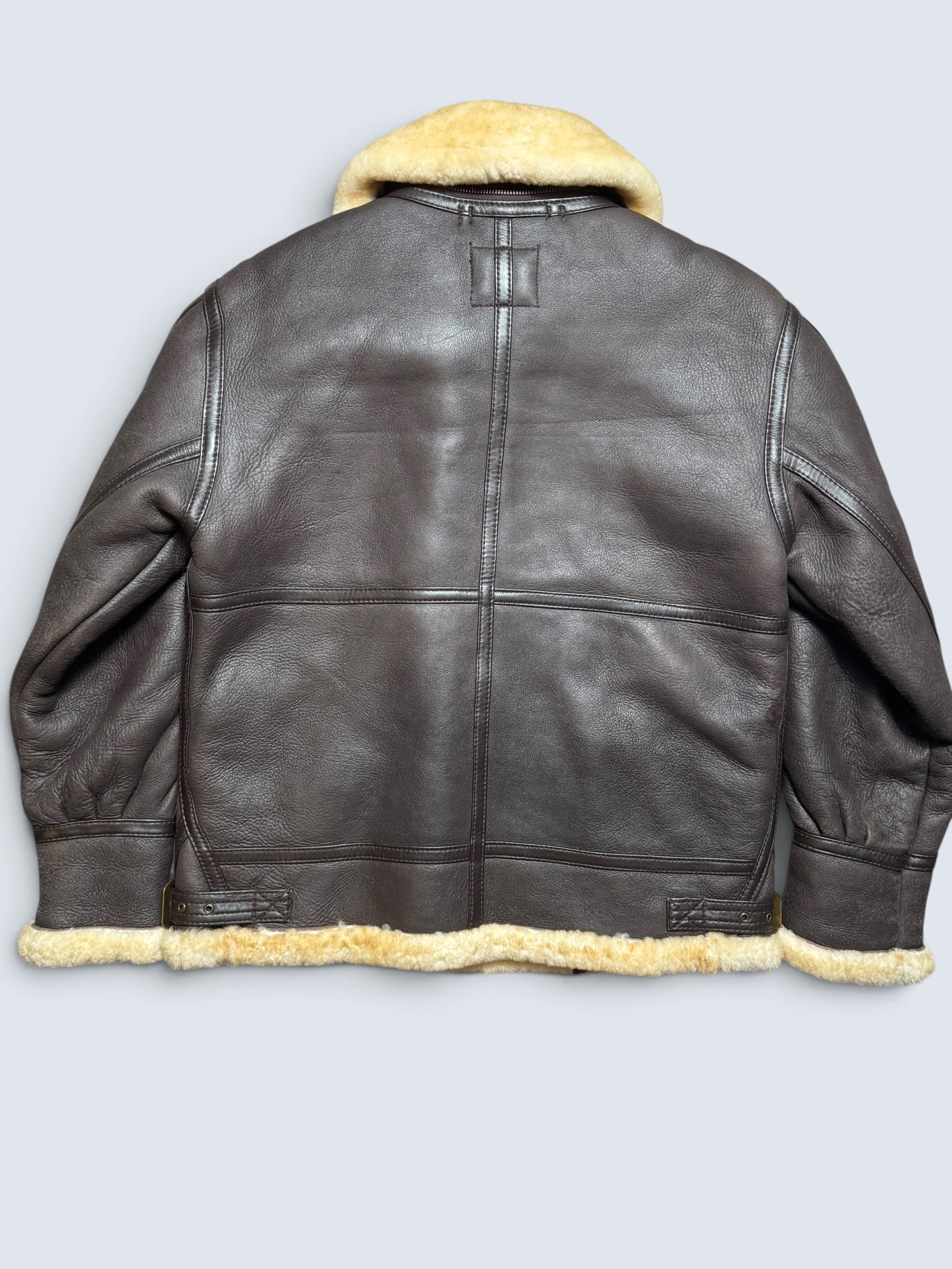 Jacket cuir flight shearling B-3 Avirex made in USA usaf black vintage 80’s - 38 (M)