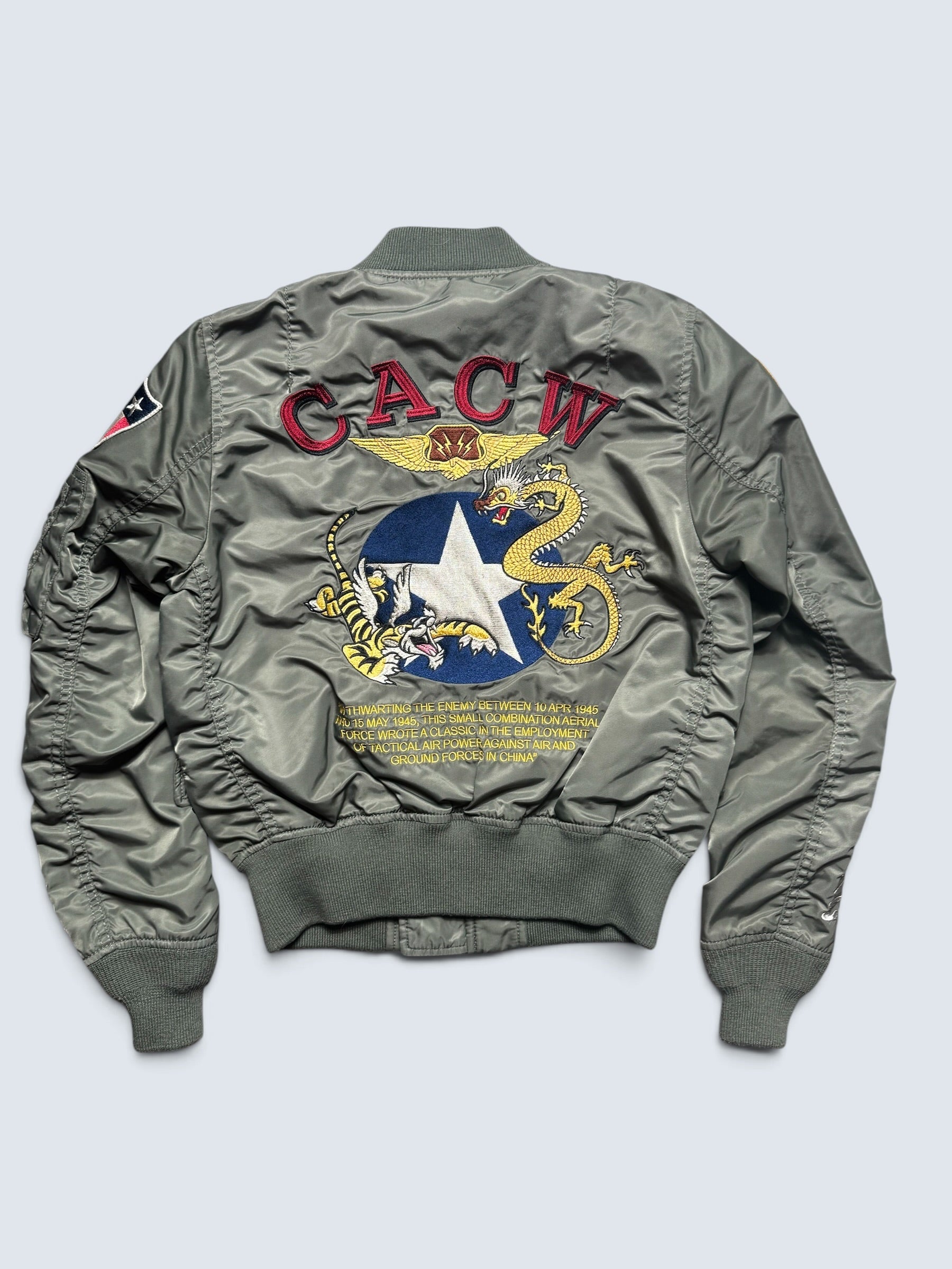 Jacket nylon bomber flight Ma-1 Avirex LTD Japan exclusive embroidery dragon 00's - S