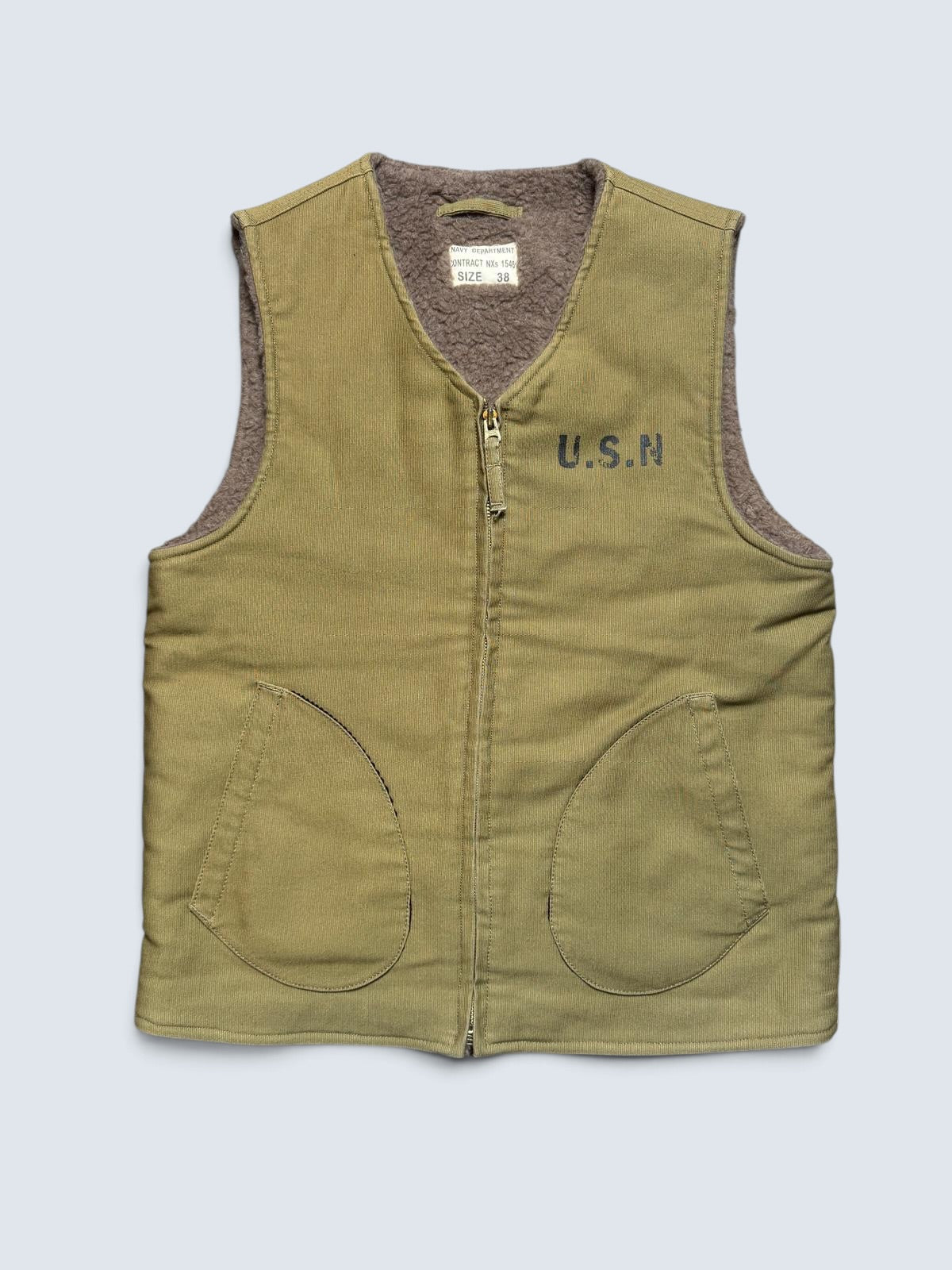 Jacket deck Alpaca US Navy Assiduous Confused Effort Japan wool Khaki Tan 00’s - 38 (S)