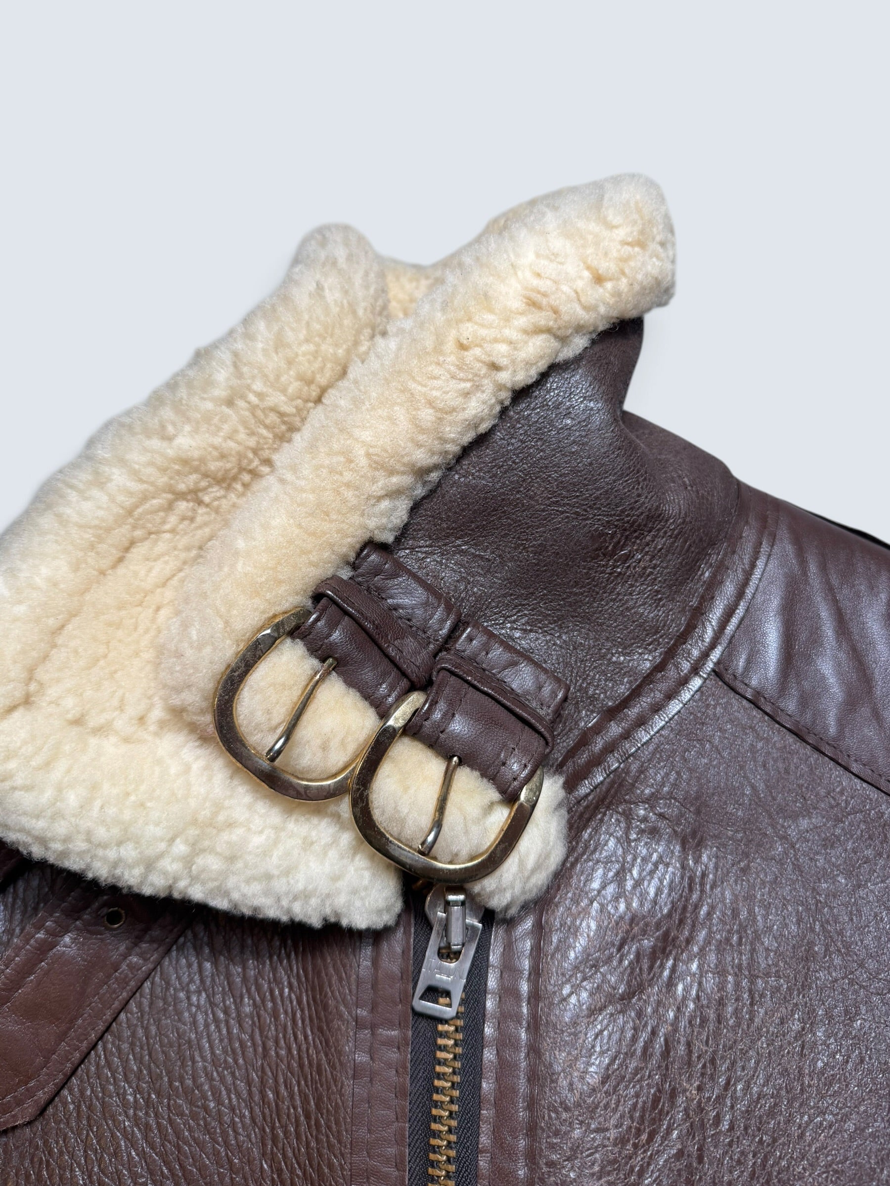 Jacket cuir flight shearling B-3 Covington made in USA usaf brown vintage 70’s - 42 (L)