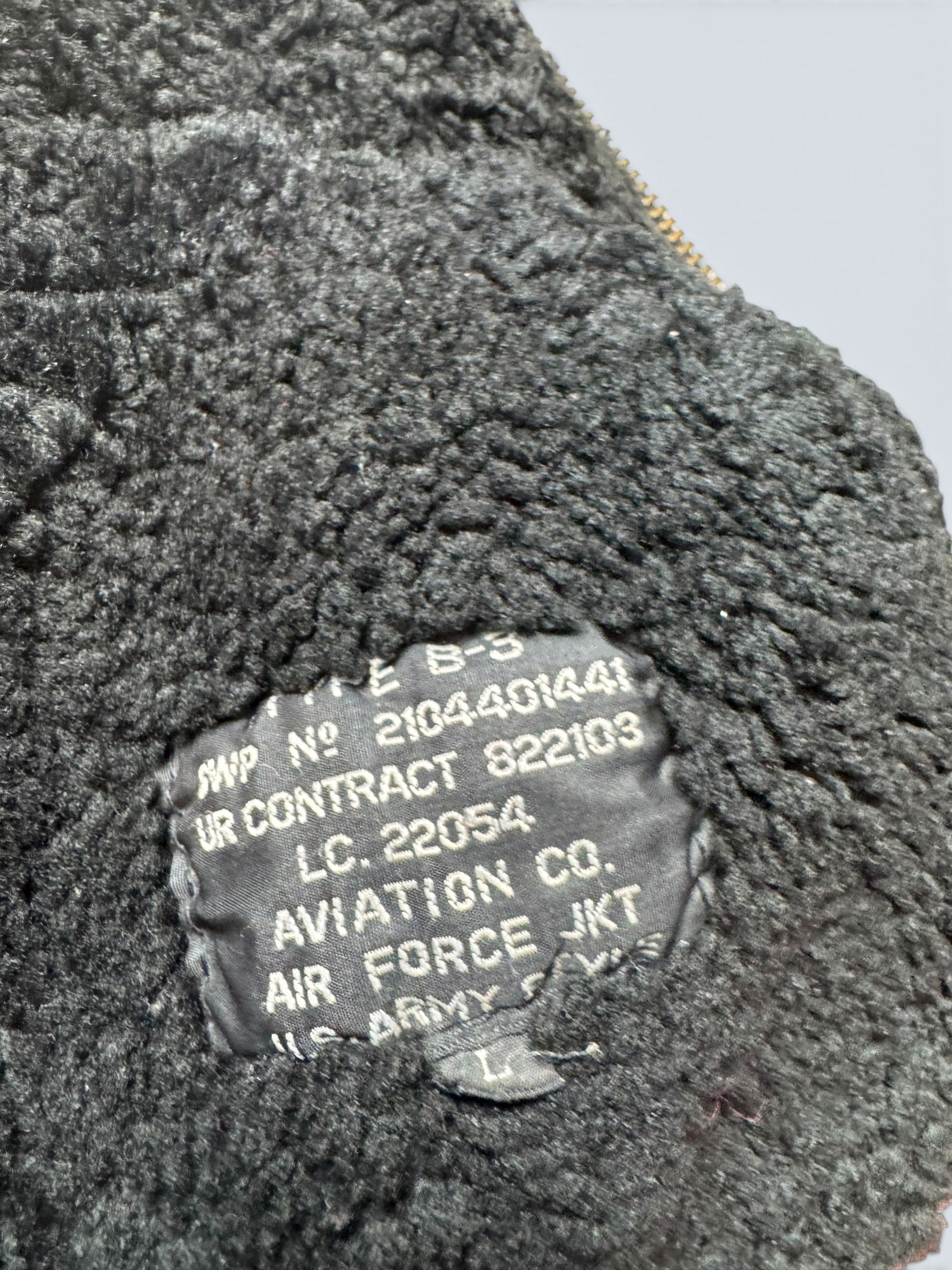 Jacket cuir bomber flight shearling aviator B-3 Aviation Co usaf black vintage 90’s - XL/XXL