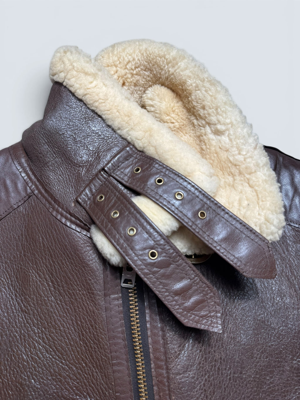 Jacket cuir flight shearling B-3 Covington made in USA usaf brown vintage 70’s - 42 (L)