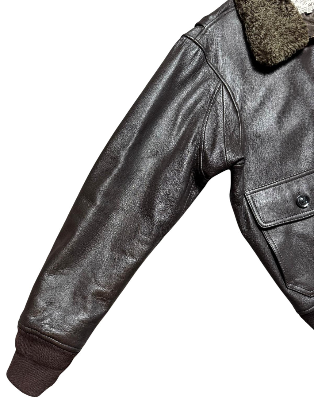 Jacket cuir cowhide flight G-1 Avirex Japan exclusive usn brown 00’s - L