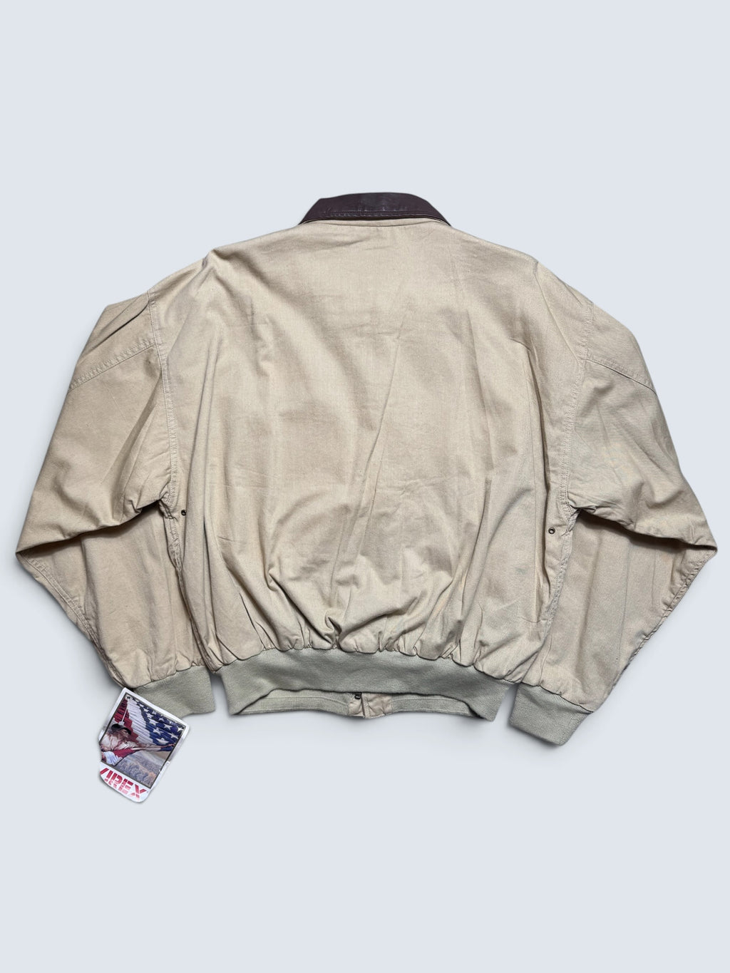 Jacket deadstock flight A-2 Cotton Twill Avirex usa usaf patch beige 1992 - L/XL