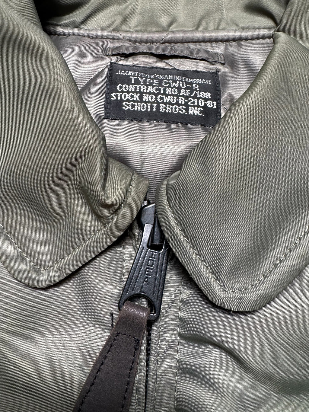 Jacket bomber fly Schott Bros nyc CWU-R/45P usaf kaki/grey vintage 90’s - L/XL