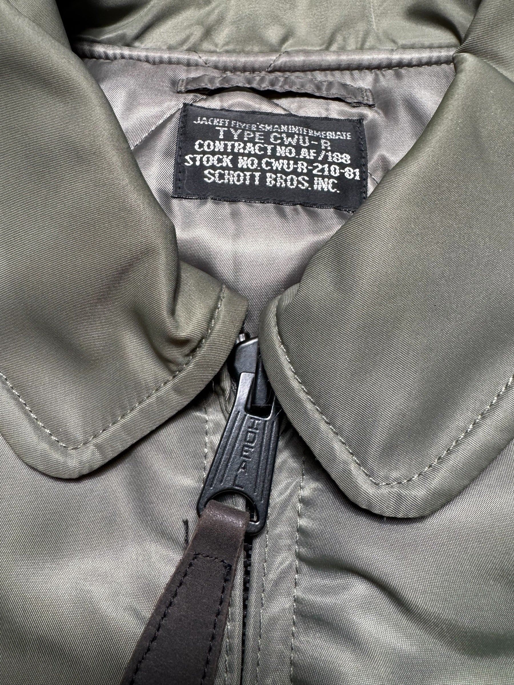 Jacket bomber fly Schott Bros nyc CWU-R/45P usaf kaki/grey vintage 90’s - L/XL