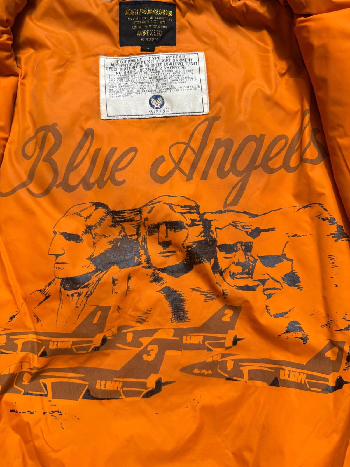 Jacket bomber flight L-2b Avirex ltd Blue Angels usn full patch kaki vintage 00’s - M/L