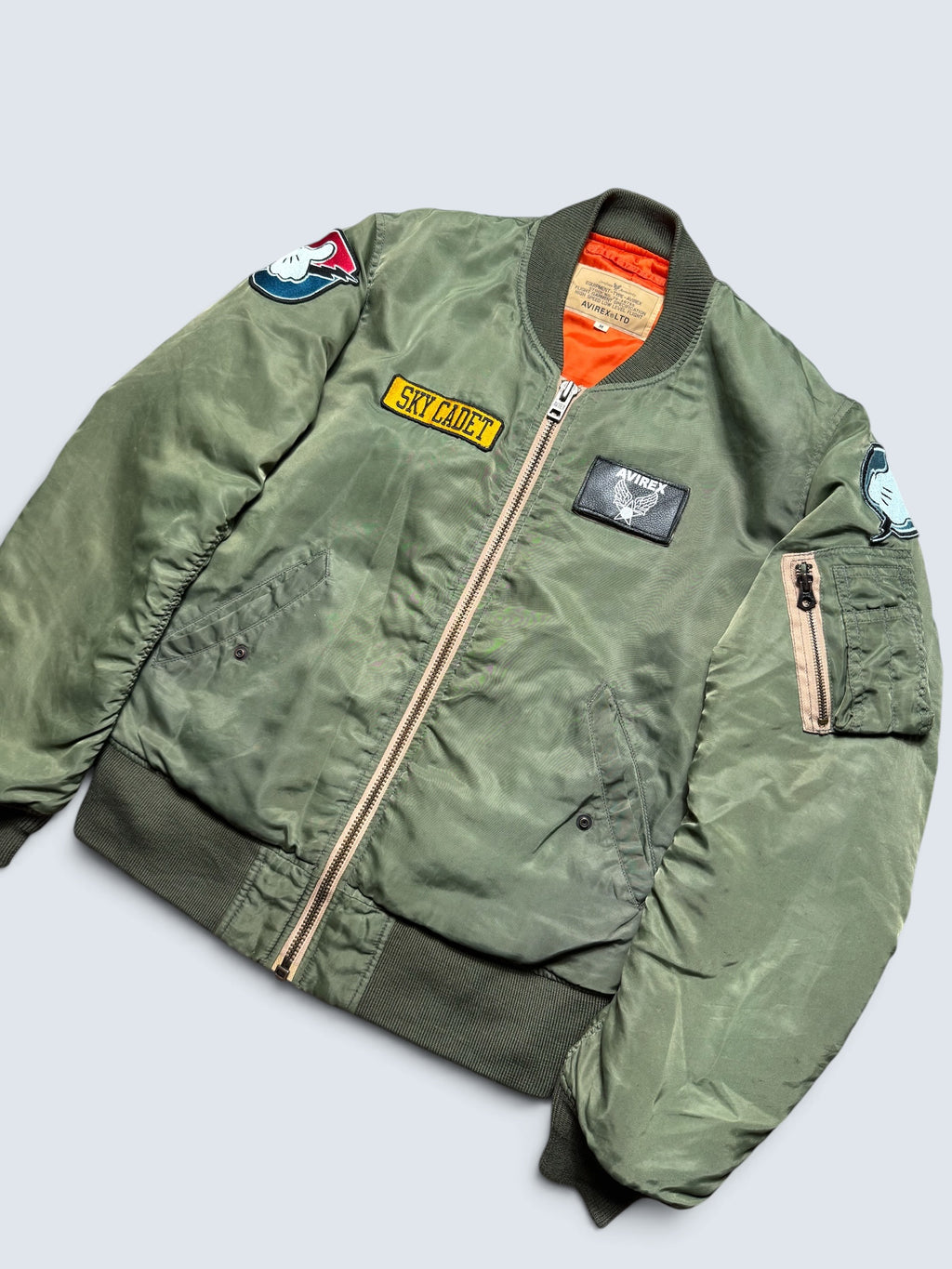 Jacket bomber flight Ma-1 limited edition Avirex LTD x Disney nose art Donald Duck Japan exclusive 90's - M