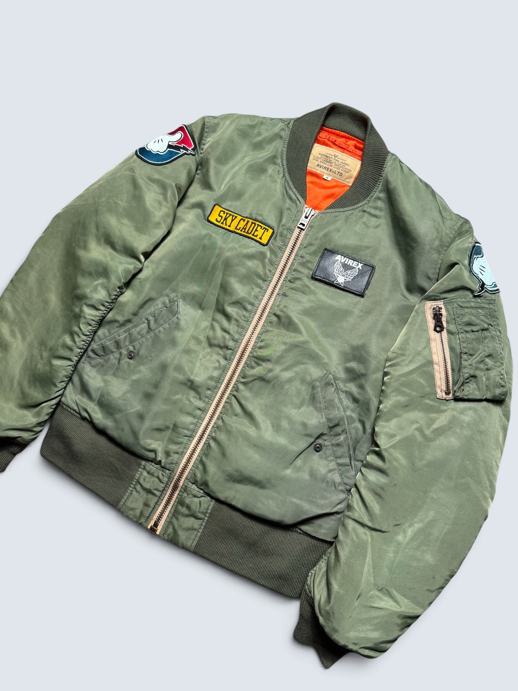 Jacket bomber flight Ma-1 limited edition Avirex LTD x Disney nose art Donald Duck Japan exclusive 90's - M