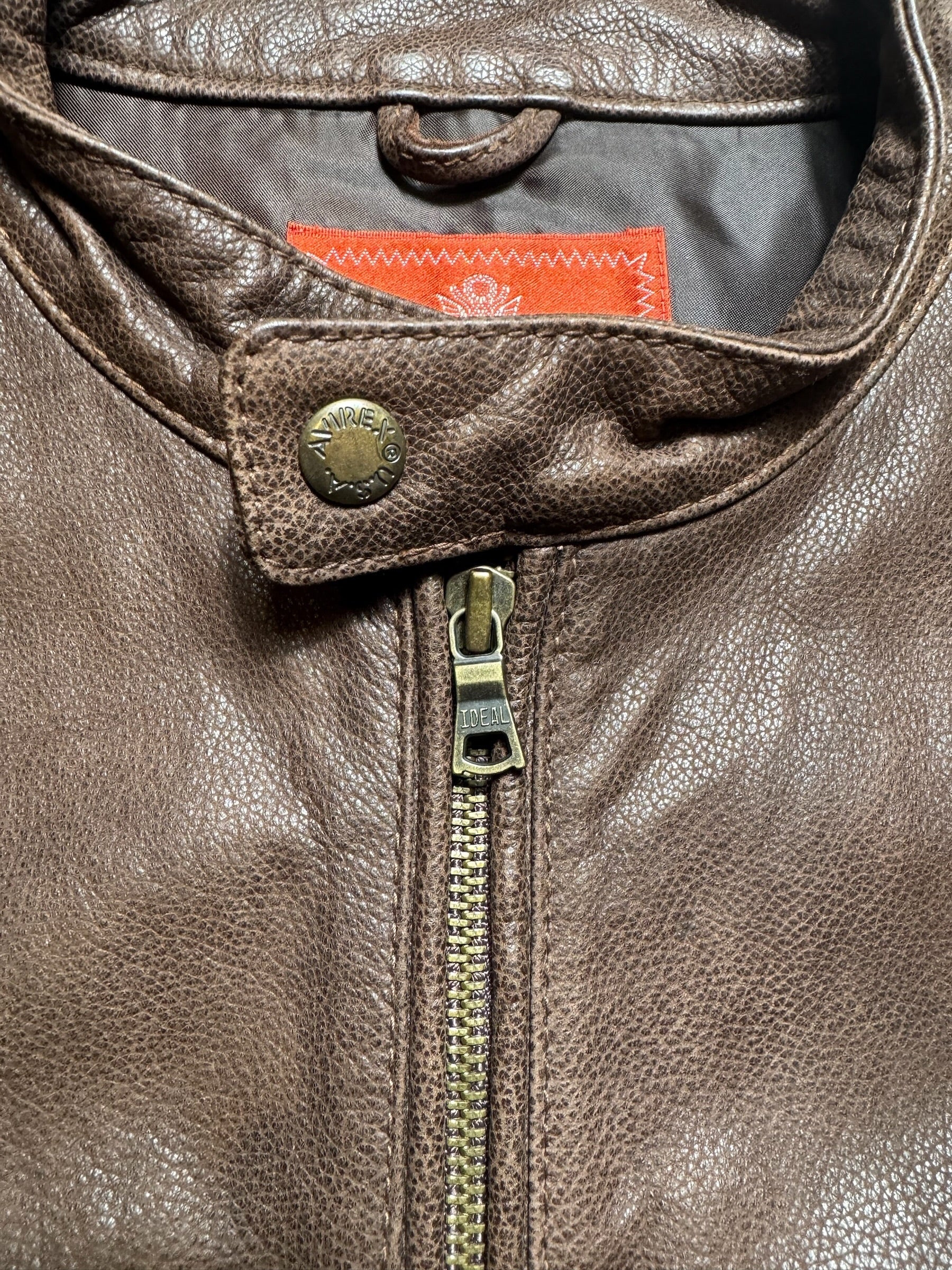 Jacket café racer col Avirex Officers Uniform made in Japan brown vintage 00's - S/M