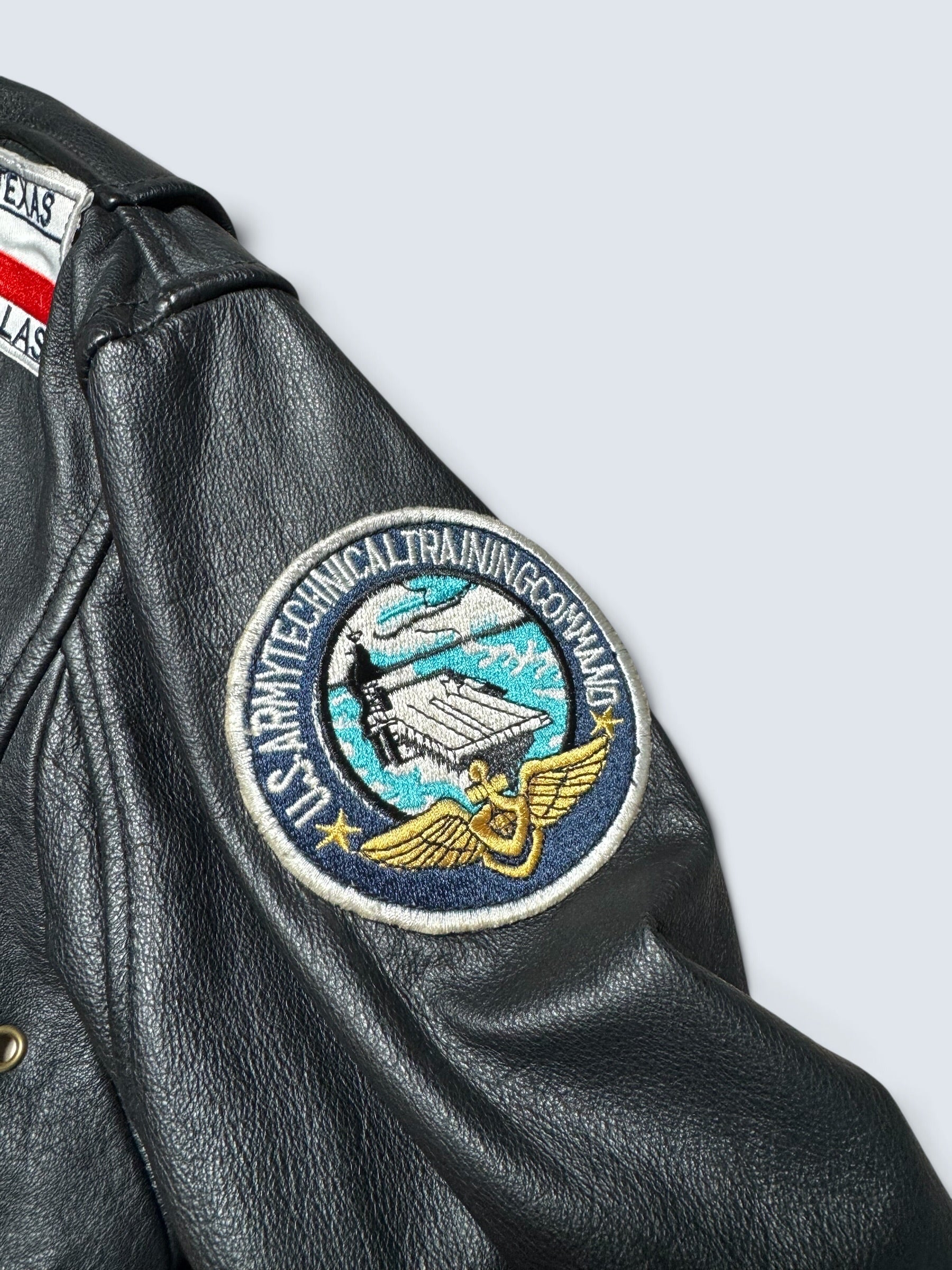 Jacket unisexe cuir cowhide flight G-1 Avirex LTD Top Gun usn full patch black 1998 - M