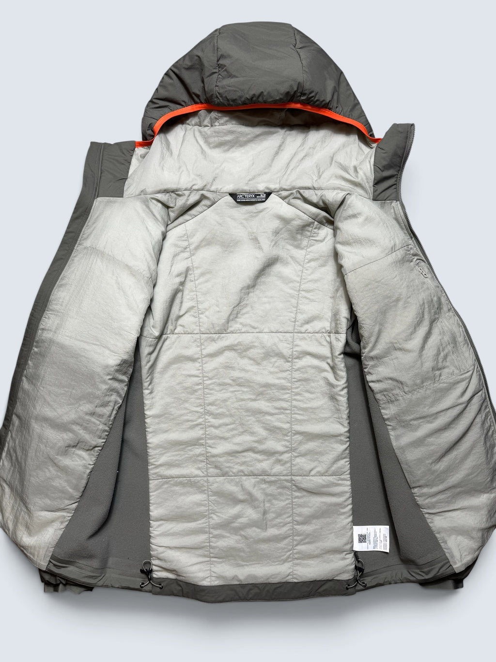 Jacket imperméable matelassé Arc'teryx Atom Hoody 2023 kaki & orange - M