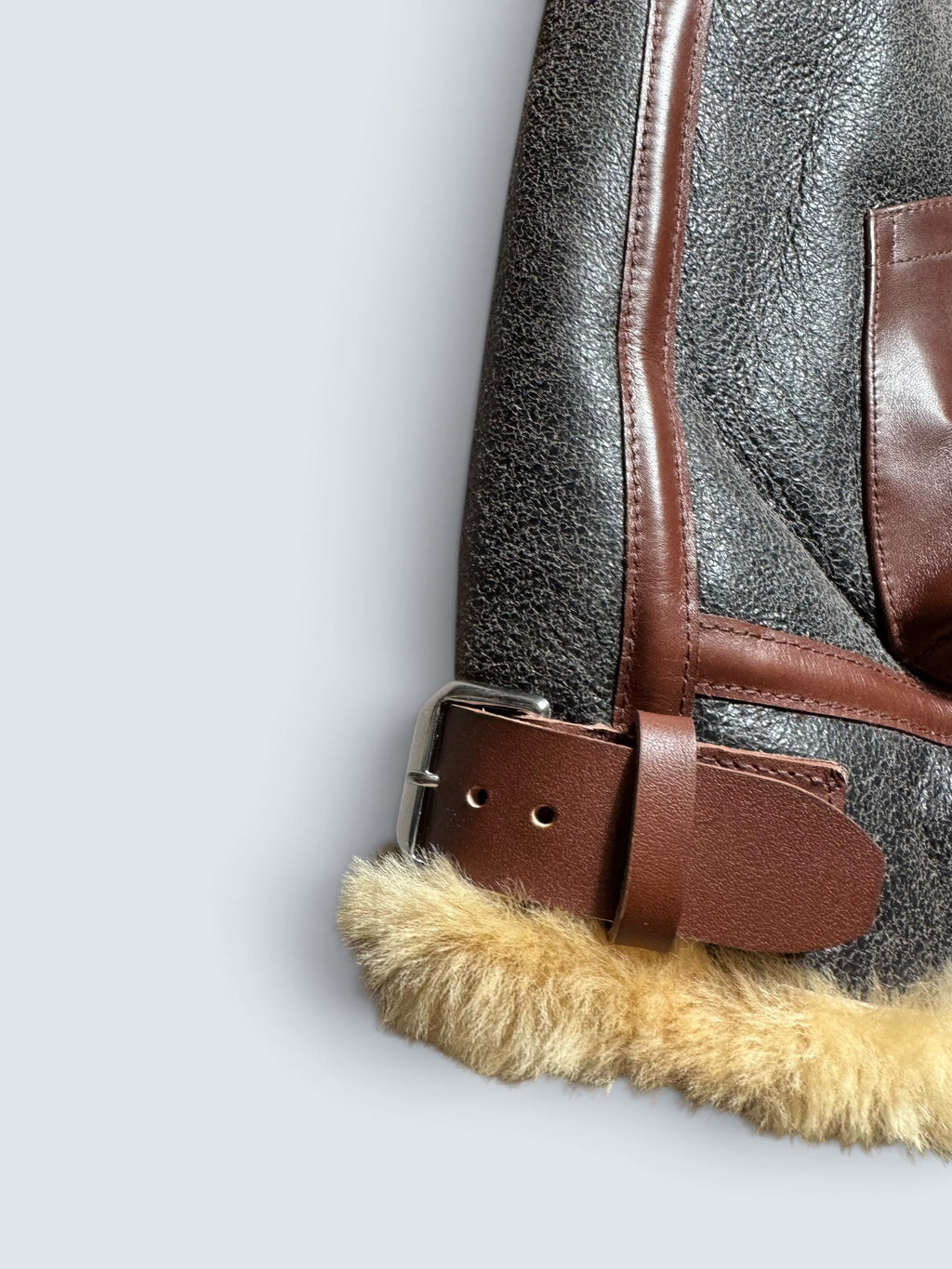 Jacket cuir bomber flight shearling B-3 Patton Toys Mccoy Japan usaf black & brown 2020 - 40 (M)