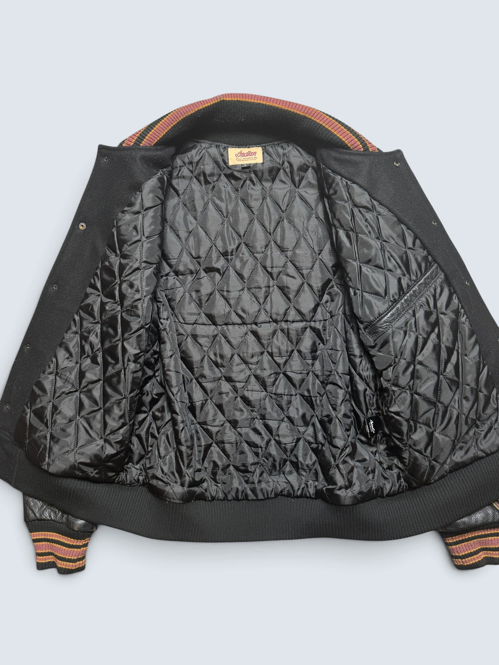 Jacket teddy varsity cuir Indian Motorcycle Japan edition black 00's - M