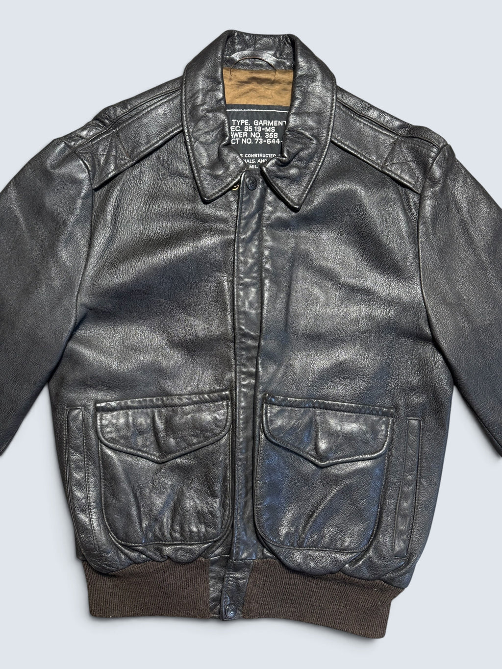 Jacket cuir cowhide flight A-2 Schott made in USA usaf black & brown 80’s - 40 (M)