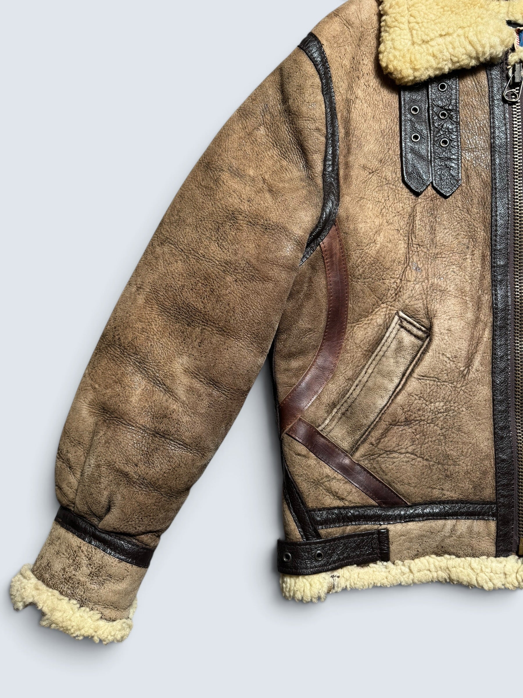 Jacket cuir flight shearling B-3 Schott made in USA usaf brown vintage 80’s - 38 (M)
