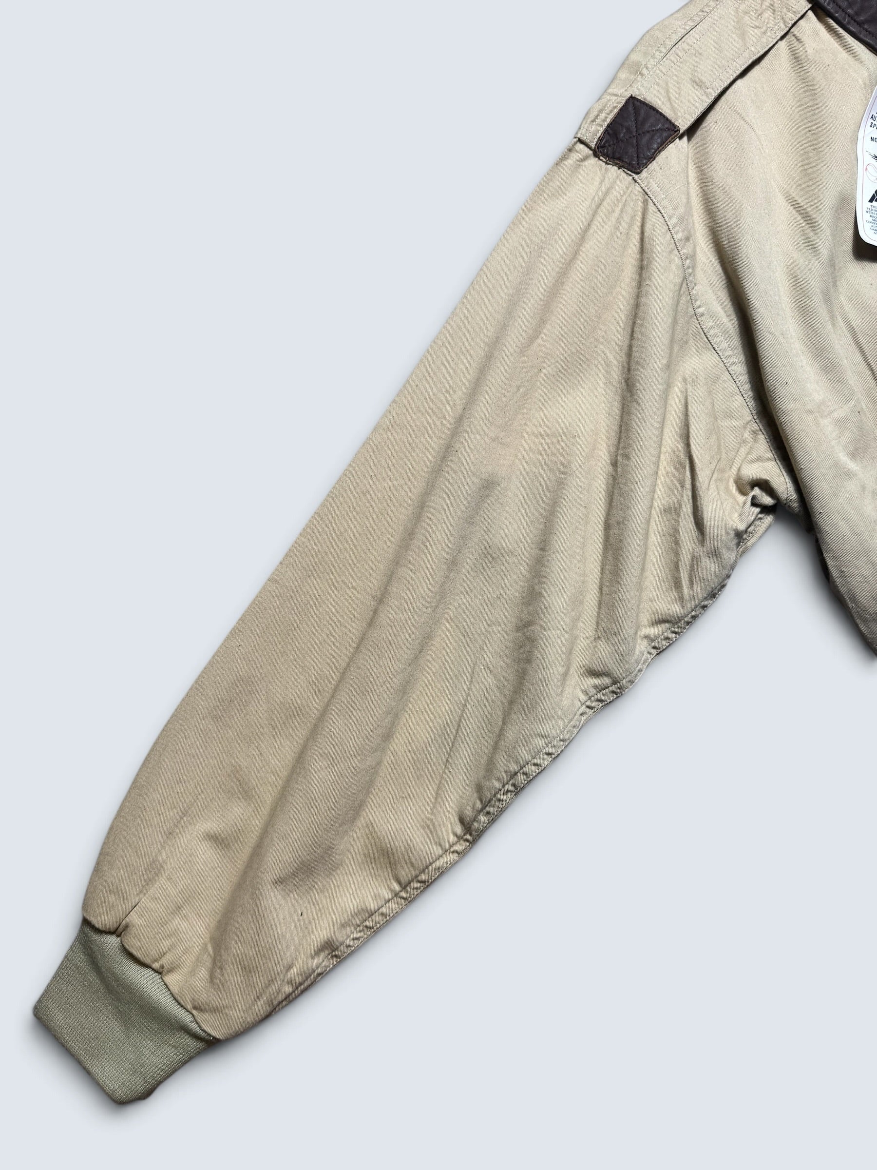 Jacket deadstock flight A-2 Cotton Twill Avirex usa usaf patch beige 1992 - L/XL